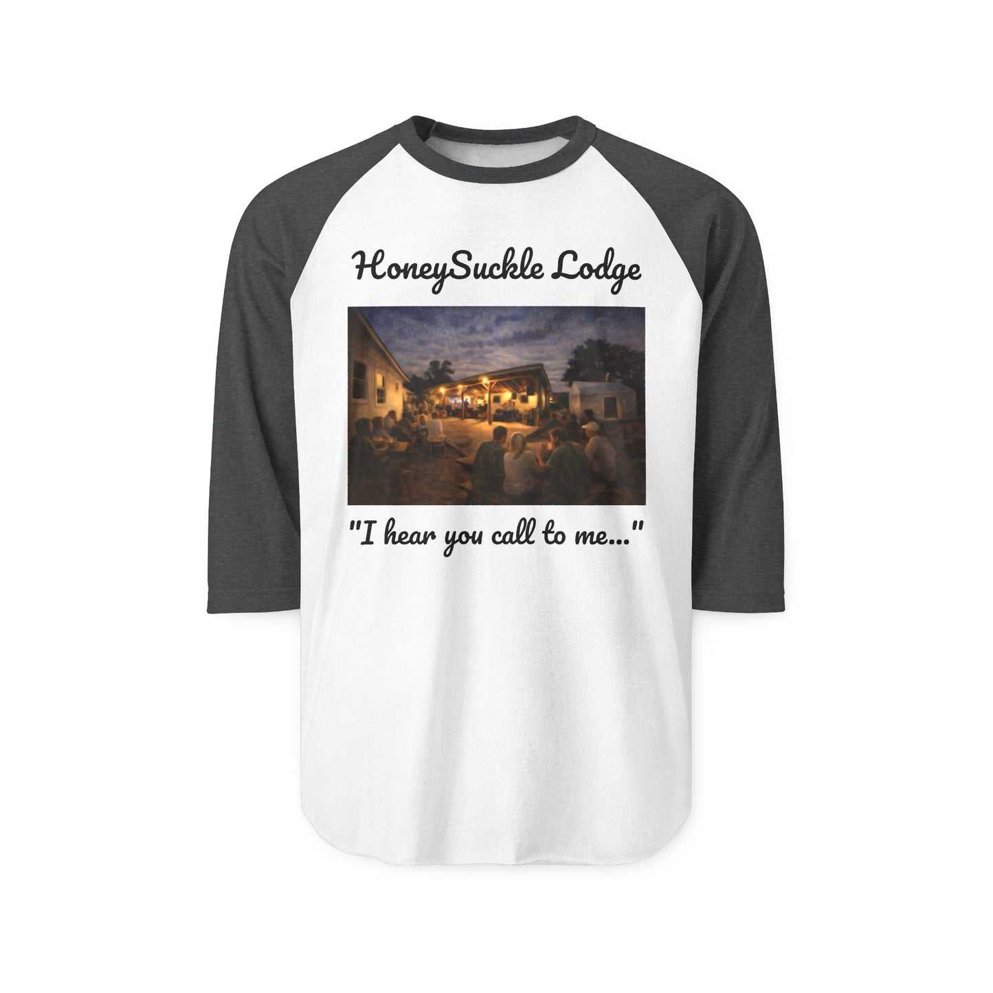 HoneySuckle Lodge ‘I hear you call to me’ Vintage Raglan Tee