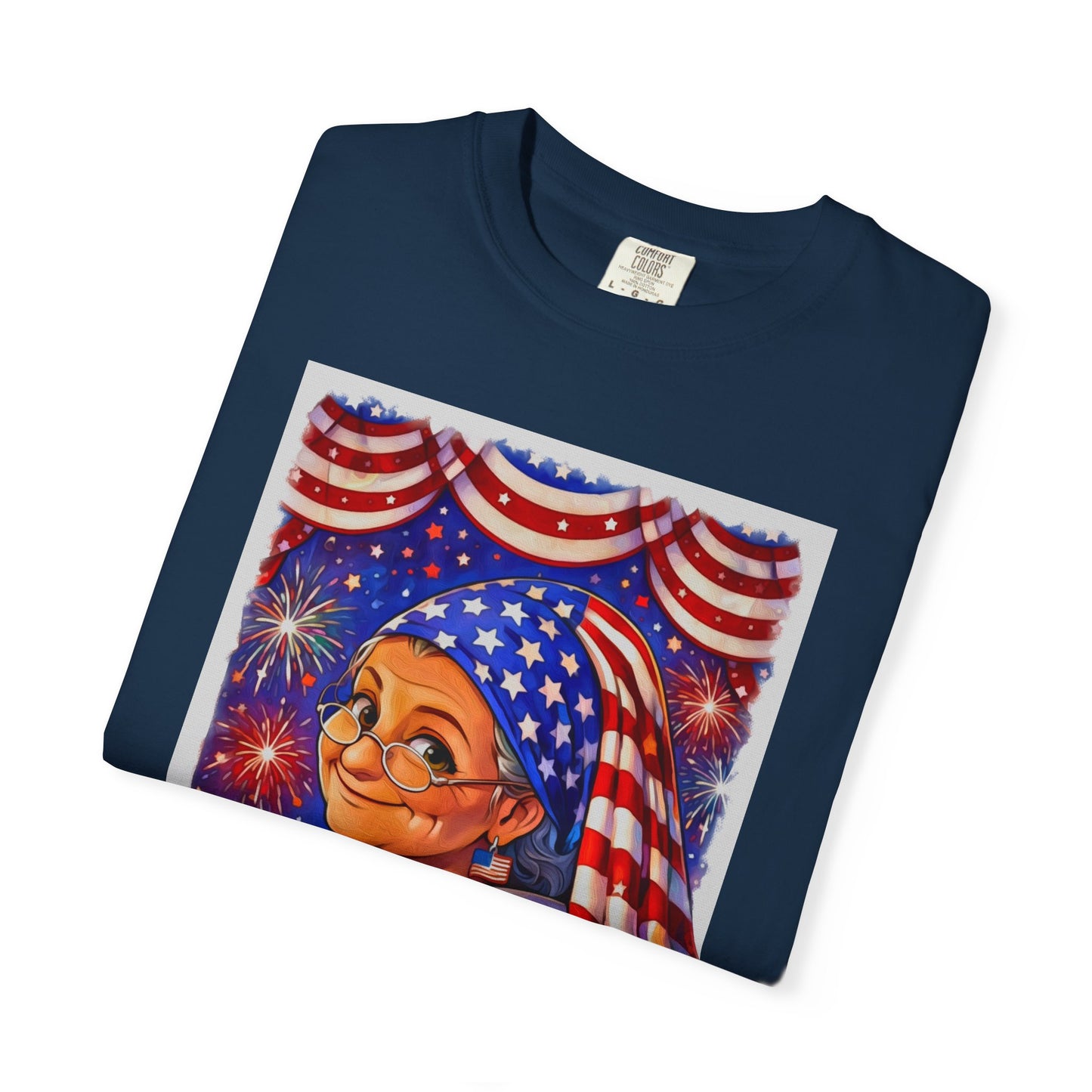 Grandmas Patriotic Original Gansta “OG Grannie” T-Shirt — American Flag Grandma w baby Pepe Graphic Tee