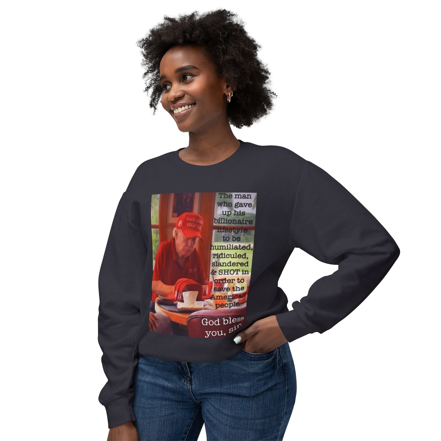 Trump 'God Bless You, Mr. President' Crewneck Sweatshirt — MAGA Tribute