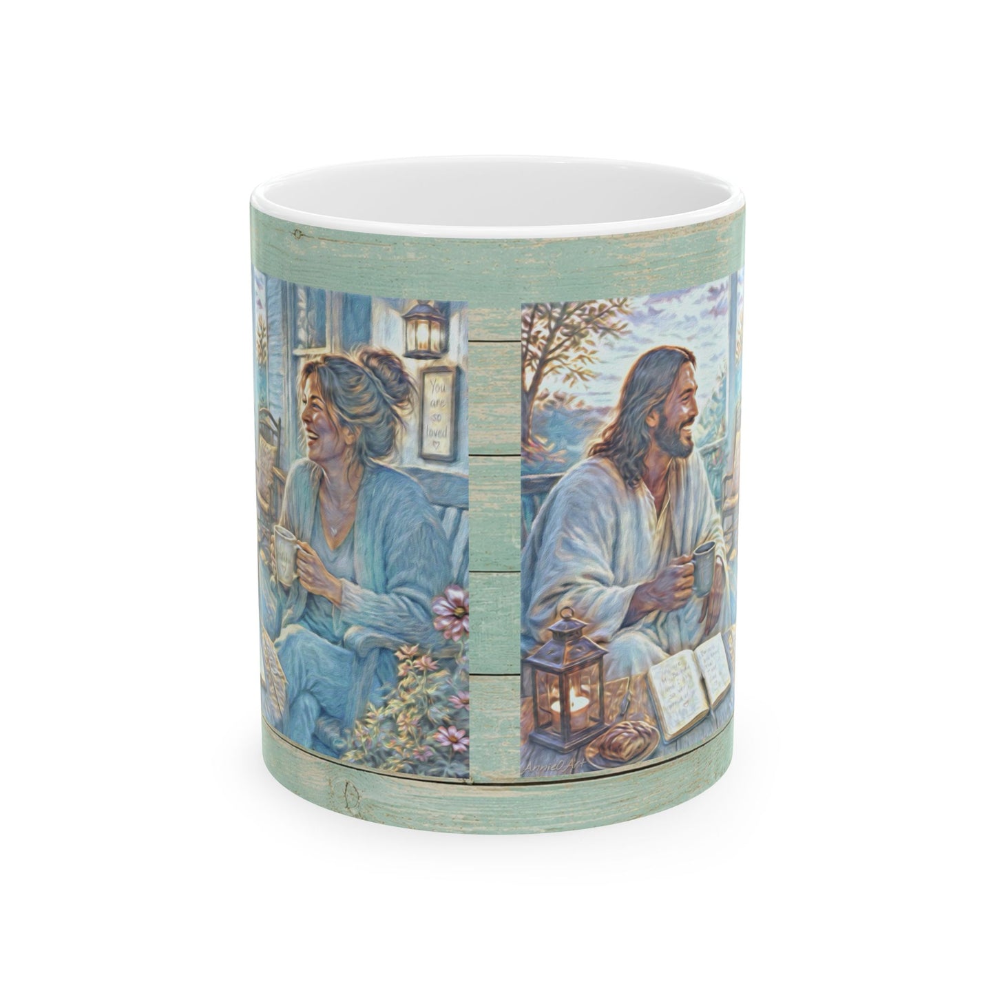 Coffee with Jesus Ceramic Mug – Inspirational Coffee Cup (11oz)