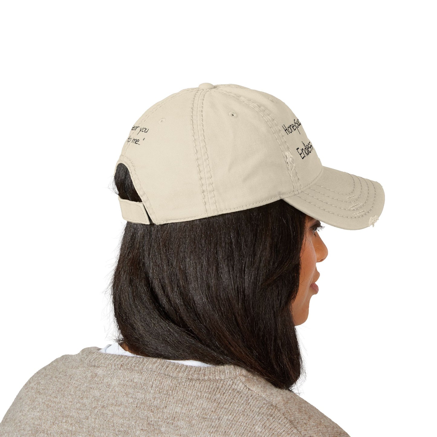 ‘Endless Summer’ & ‘I hear you call to me…’ Distressed Dad (or Mom) Hat — Embroidered Beach Bungalow Vibes Cap