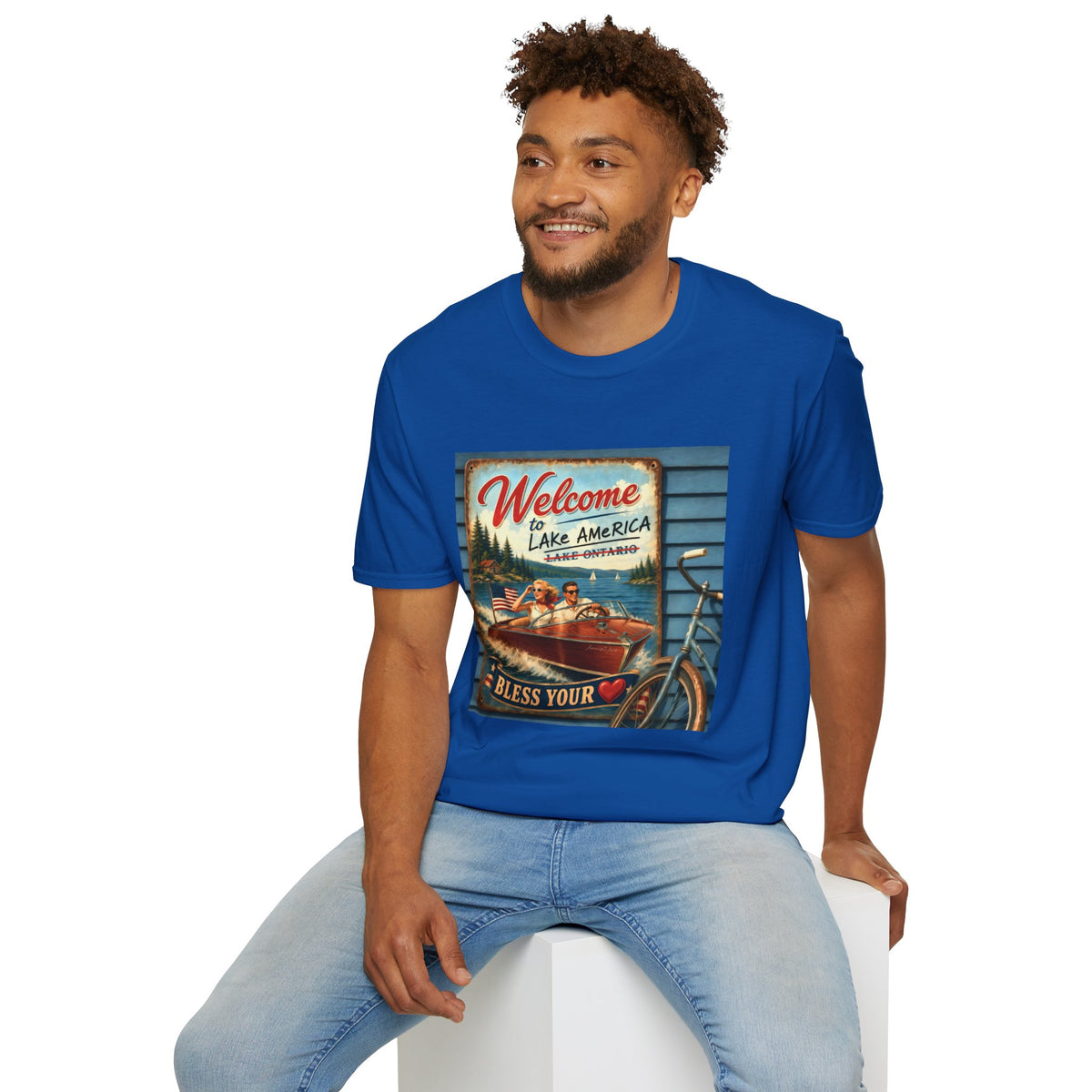 Lake America Welcome T-Shirt — Vintage Lake America Boating Vacation Tee