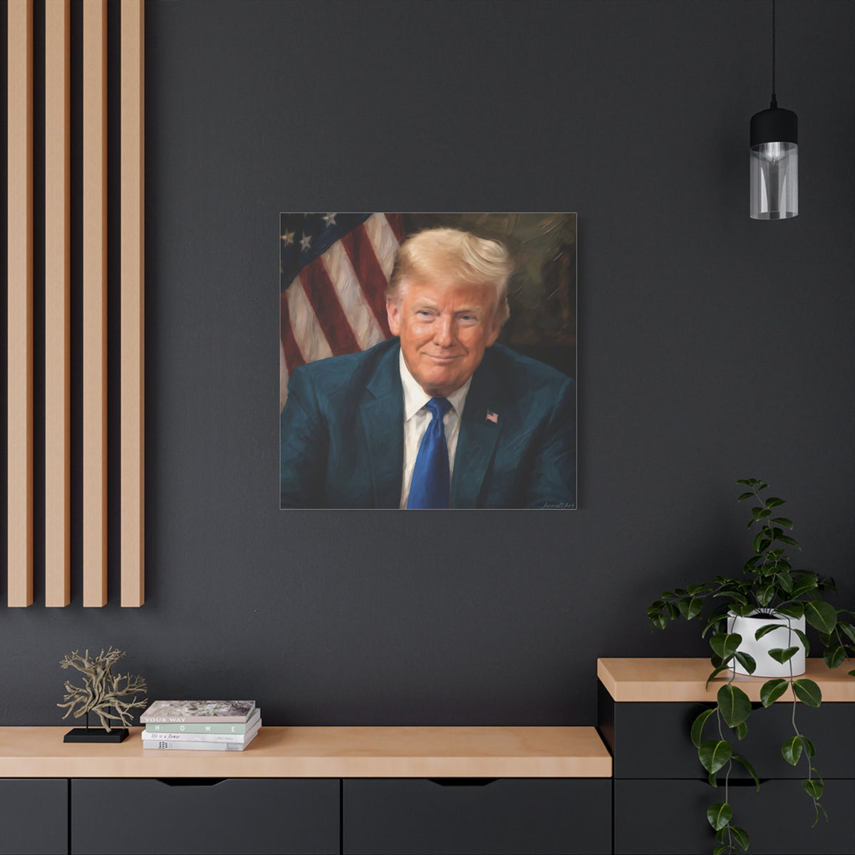 Trump Patriotic Portrait Matte Canvas (Stretched)