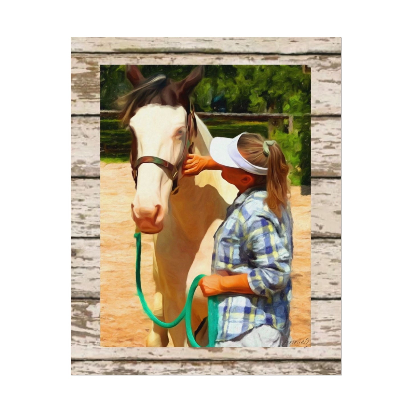 Horse & Rider/Equine Therapy Watercolor Poster — Equestrian Wall Art Matte Print