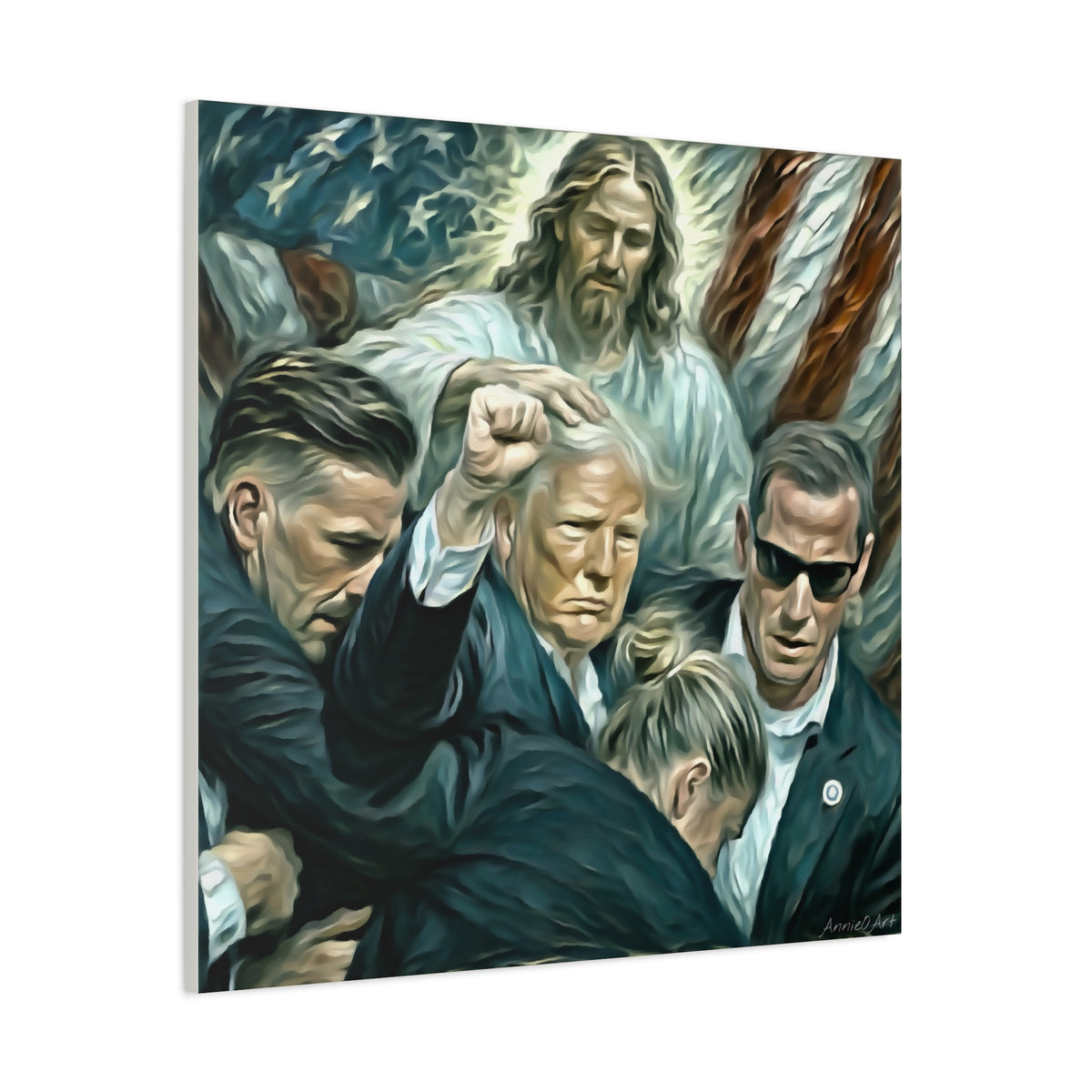 Trump With Jesus—Matte Canvas Art