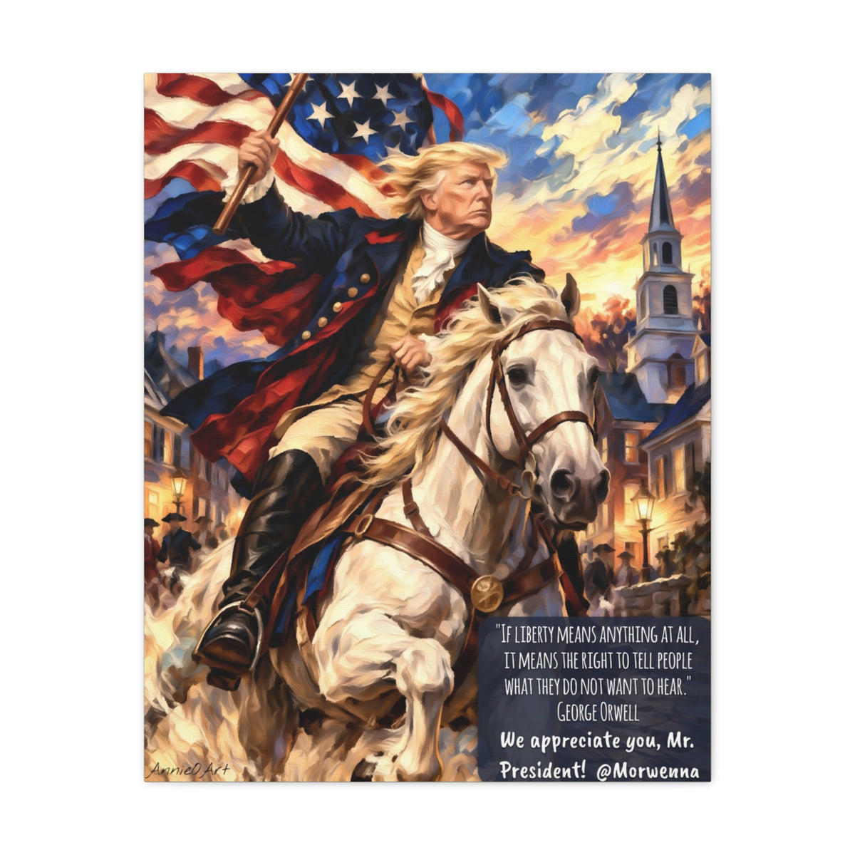 Patriotic Trump Canvas Print — 'We Appreciate You, Mr. President' Matte Stretched Wall Art