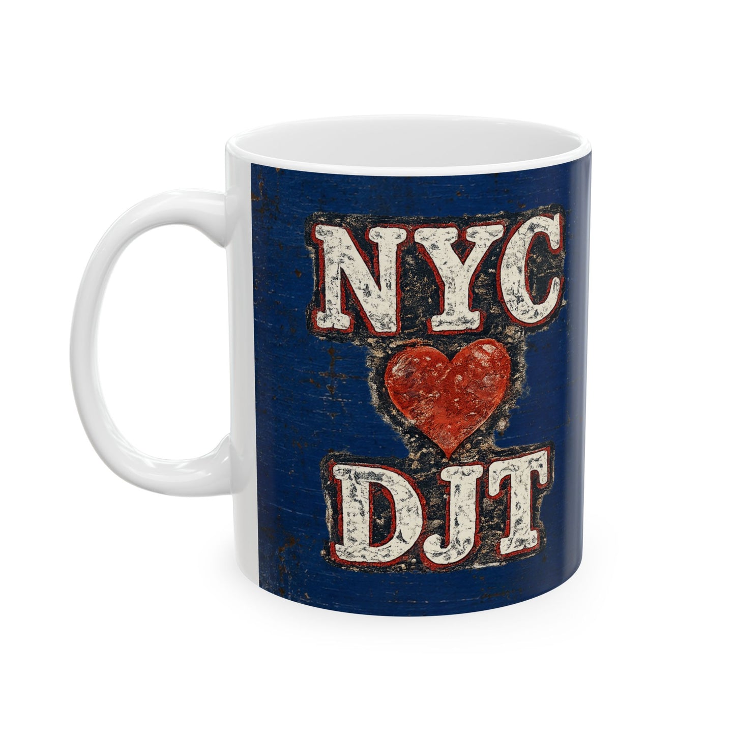 Trump “NYC❤️DJT” Ceramic Mug — Vintage Blue-Collar Design (11oz, 15oz)