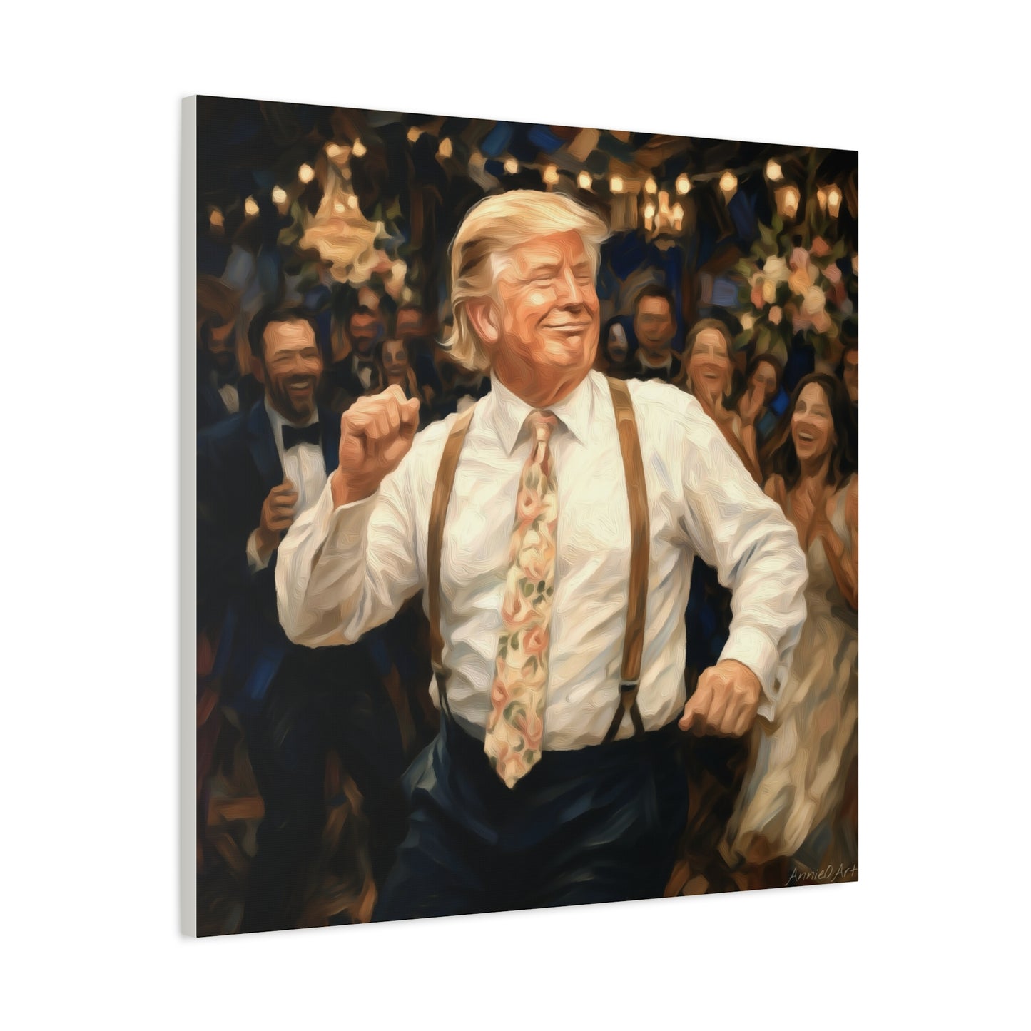 Vintage Festive Trump Dancing Canvas Wall Art