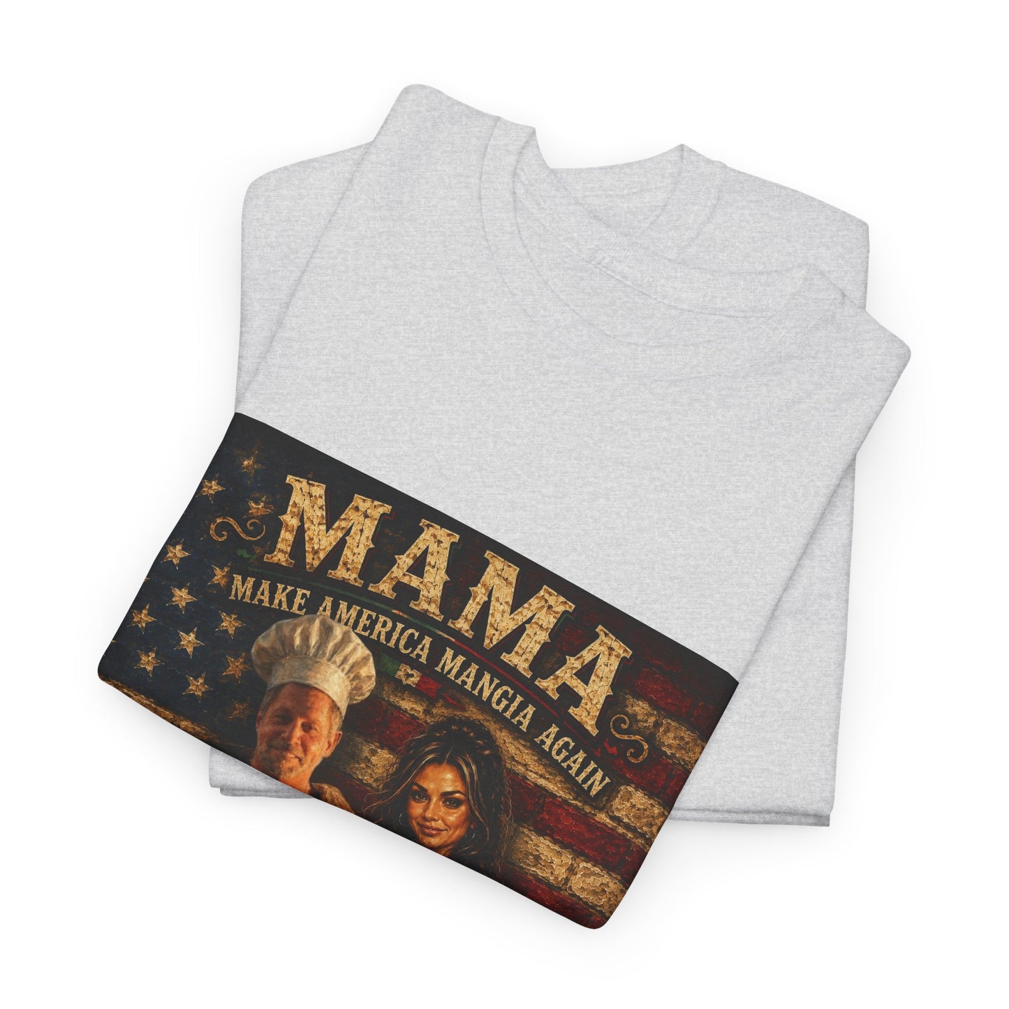 CUSTOM for MANDY—Mama Pizza Team T-Shirt — Retro American Flag Pizza Chef Graphic Tee