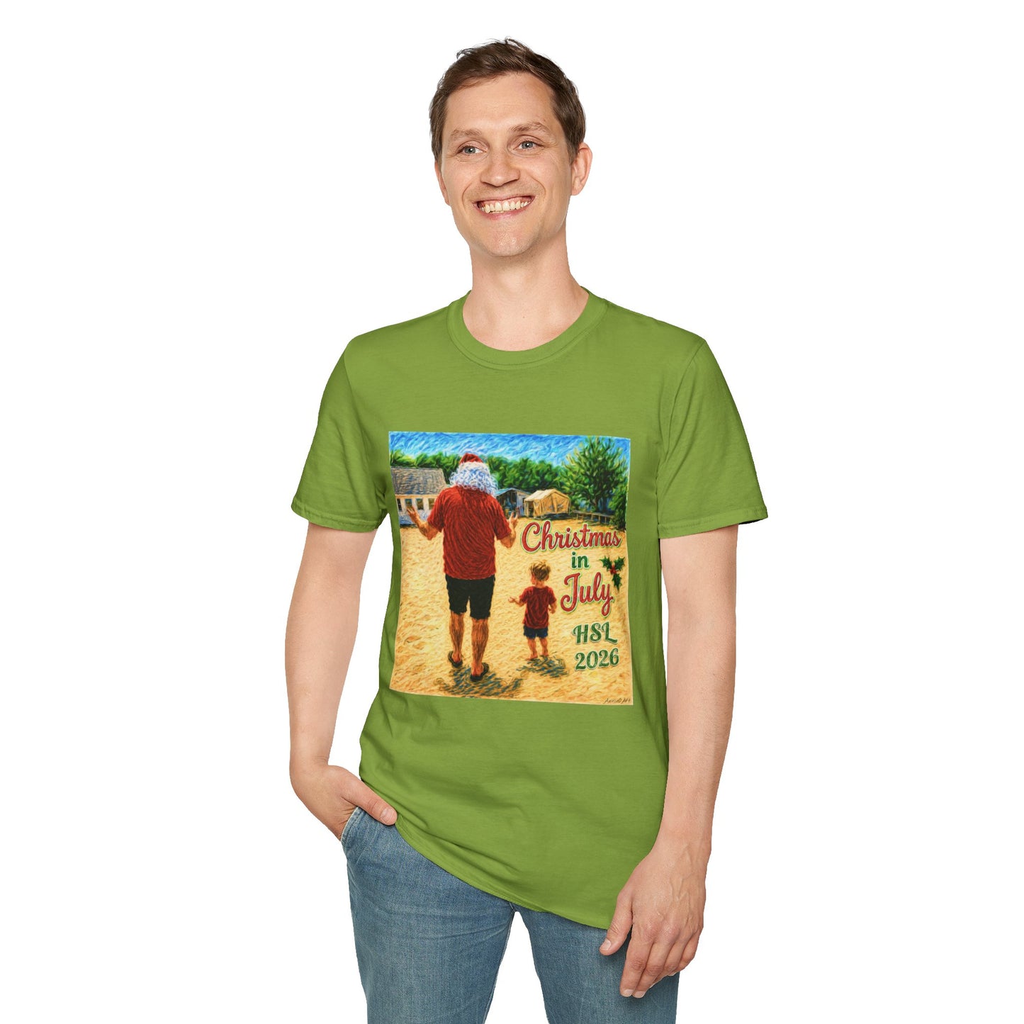 T-Shirt — Christmas in July Santa Beach Graphic Tee