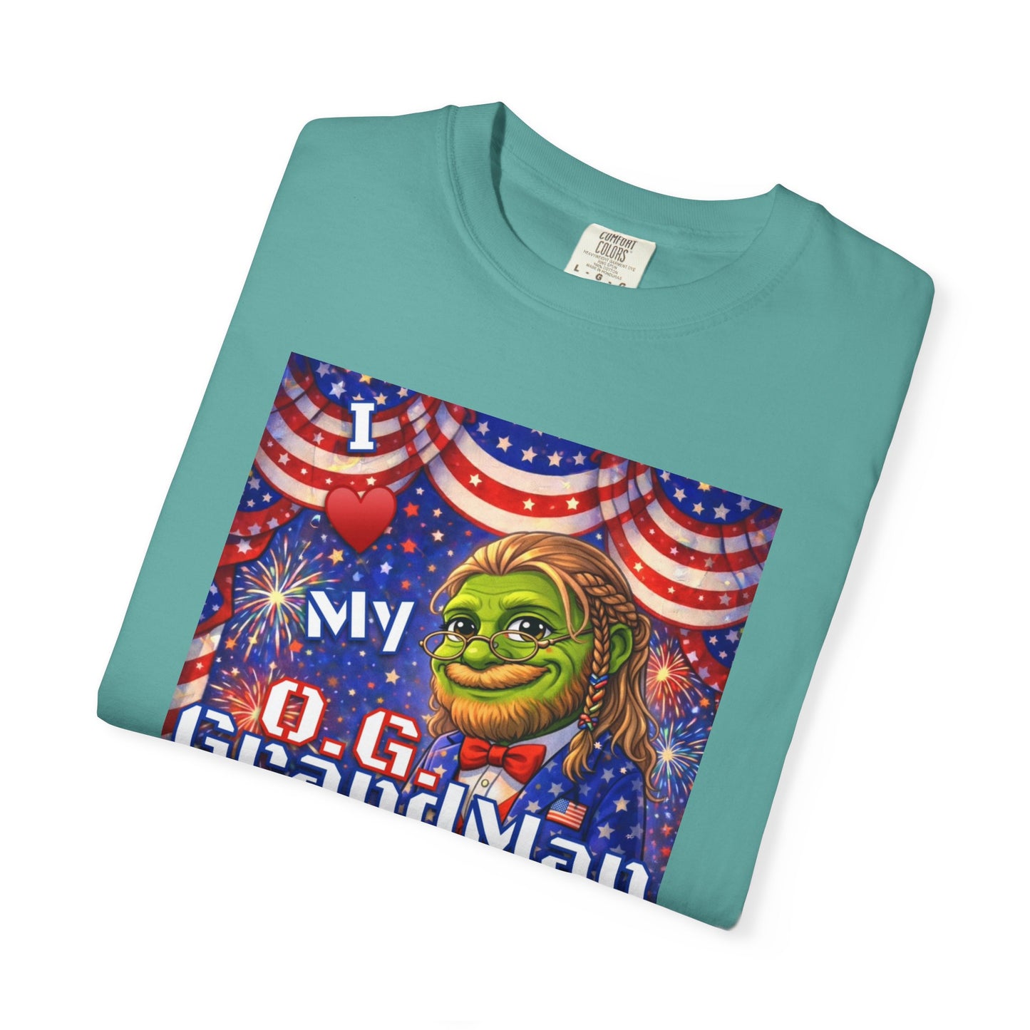 Grandpa/GrandMan Keyboard Warriors— "I ♥️ My O.G. GrandMan" Patriotic Pepe Graphic (WWG1WGA)