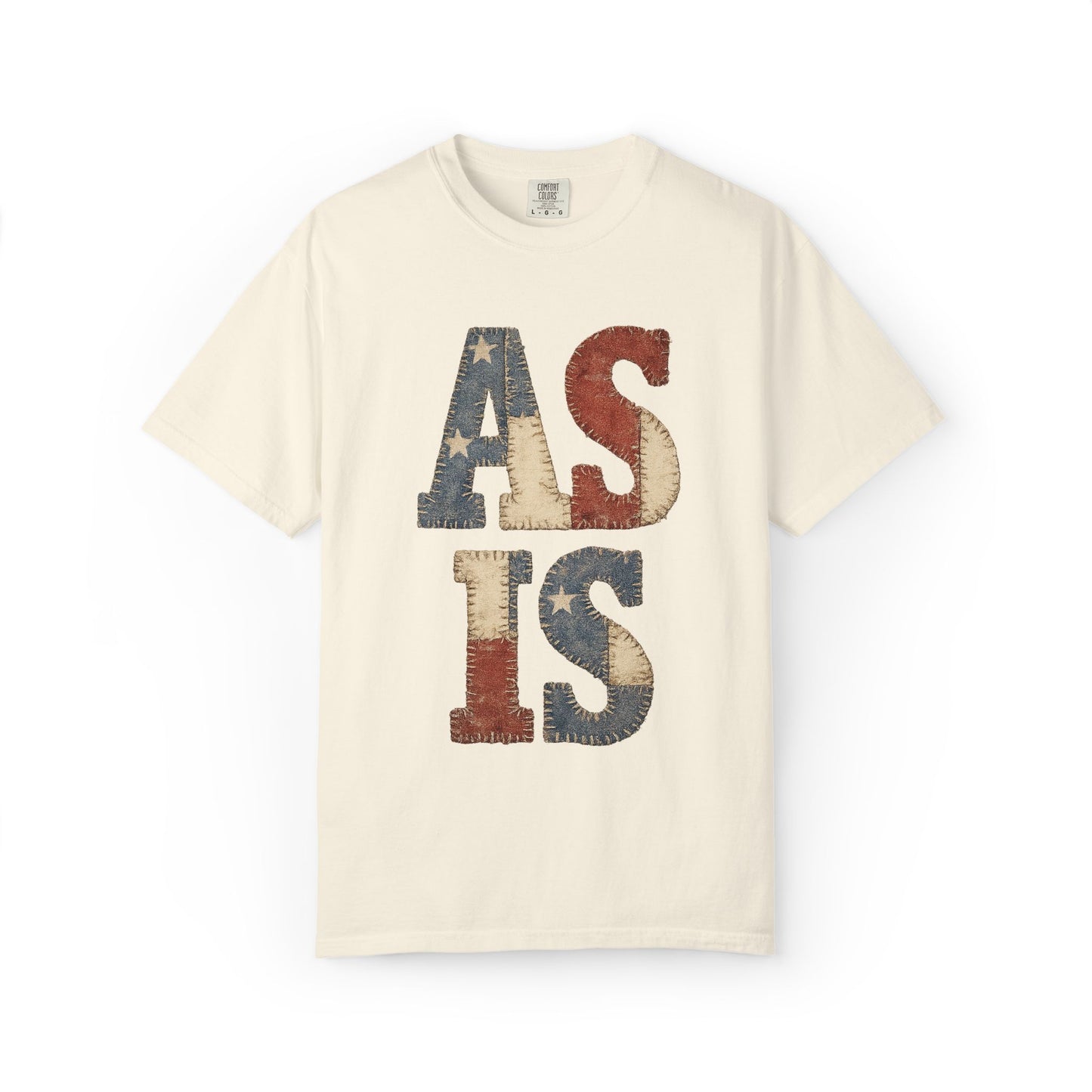 “AS IS” Quilt-look Vintage Flag Graphic T-Shirt