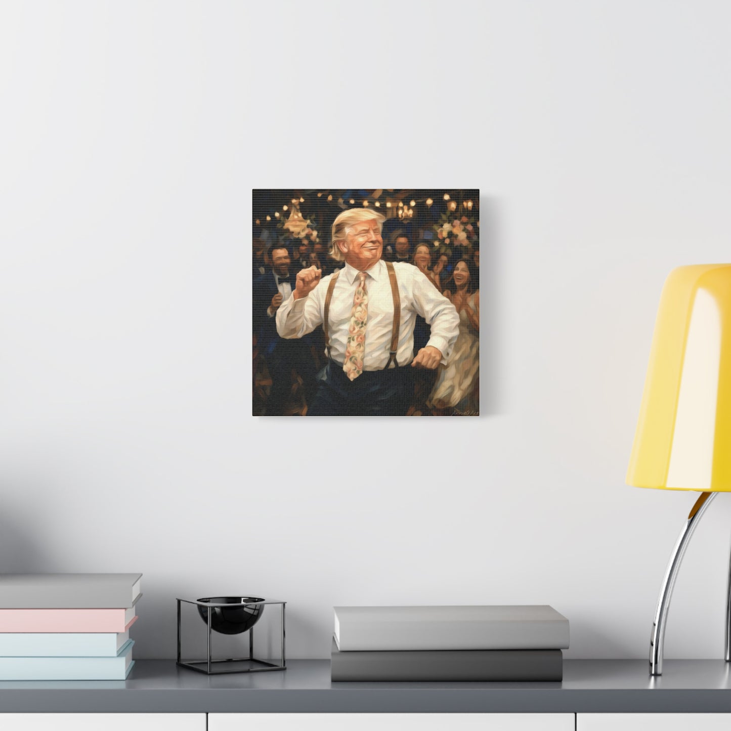 Vintage Festive Trump Dancing Canvas Wall Art