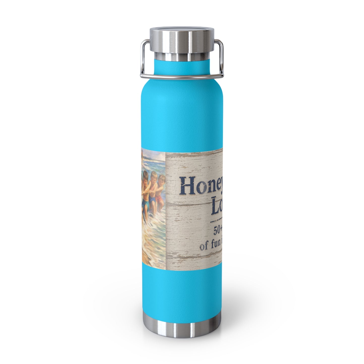 ‘HSL—50+ years of fun in the sun—22oz Insulated Water Bottle - Vintage Beach Design