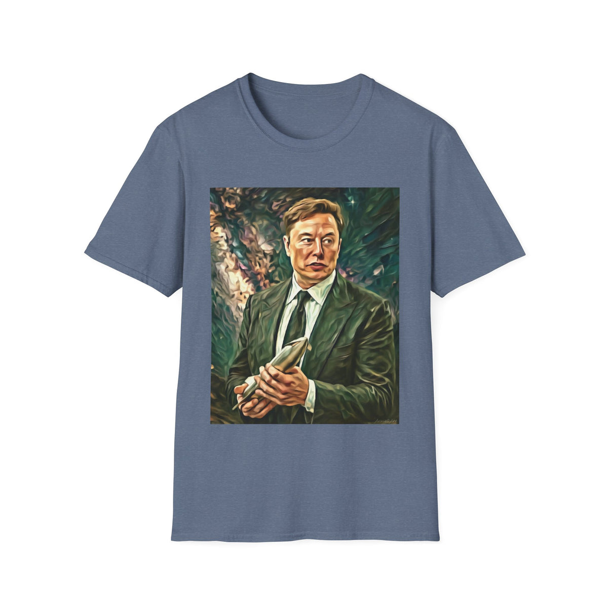 Elon Musk with Rocket— Graphic T-Shirt