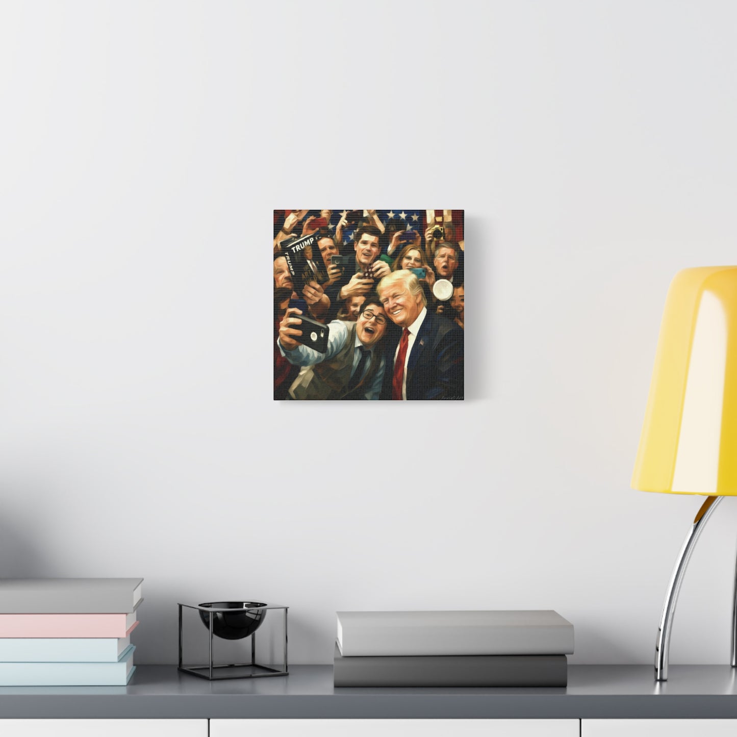 Trump Patriotic Crowd Selfie Canvas - Stretched Matte Wall Art