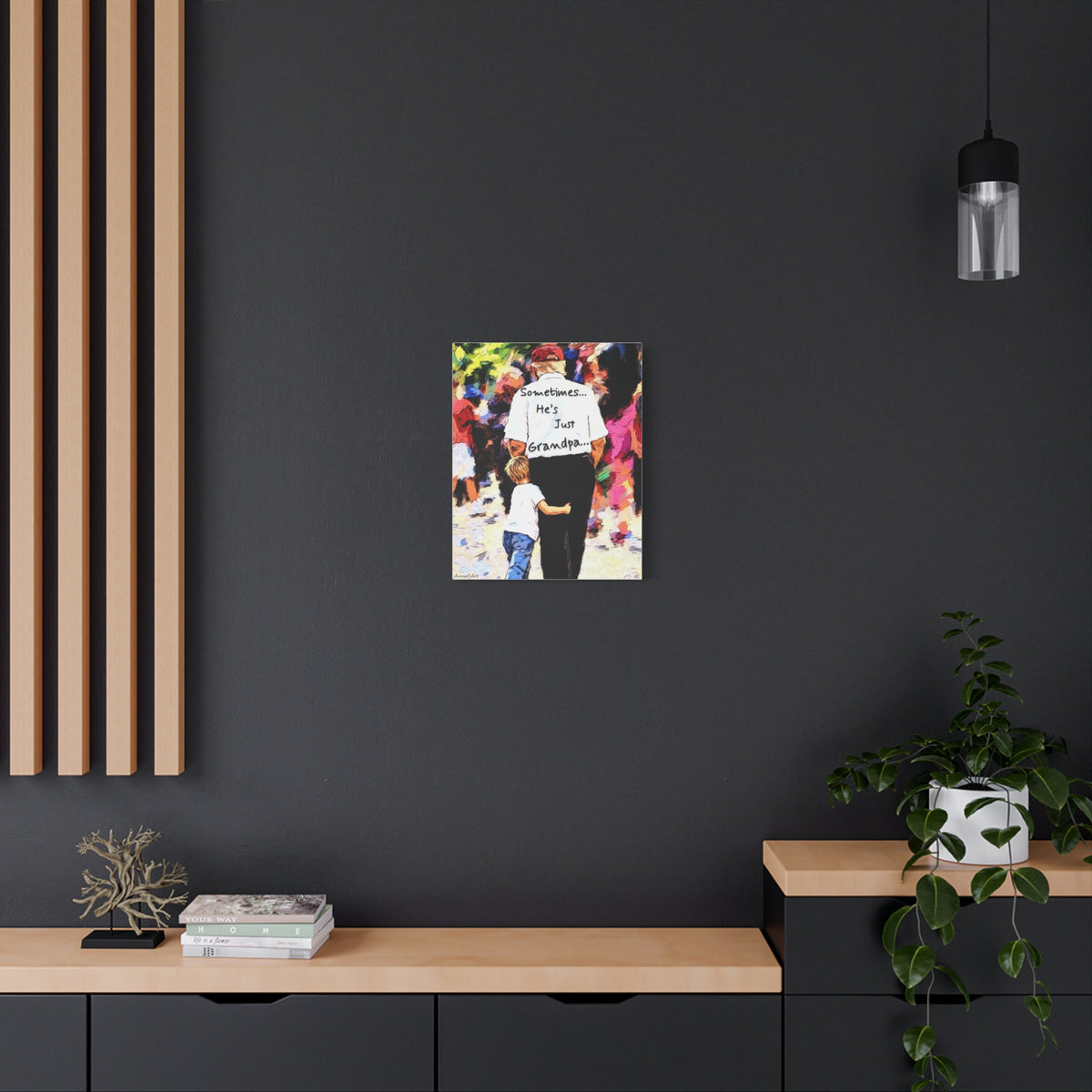 Sometimes… He's Just Grandpa —Trump Heartwarming Stretched Canvas Wall Art