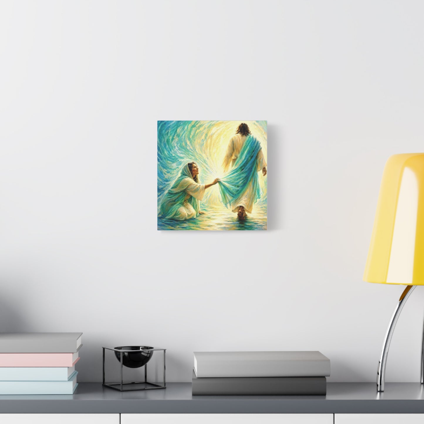 Jesus and the Woman Touching His Cloak - Inspirational Matte Canvas Wall Art