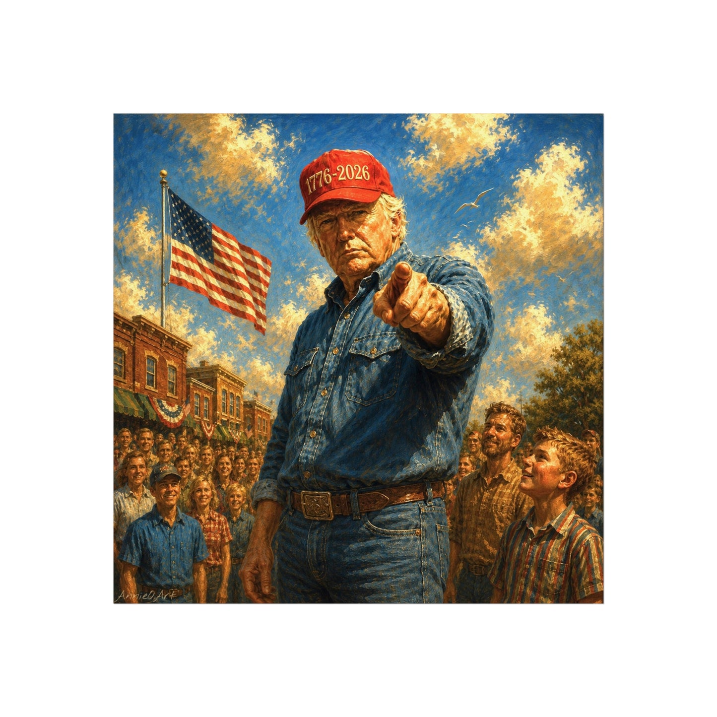 Trump Fine Art Poster — Patriotic '1776-2026' Uncle Sam Style Print