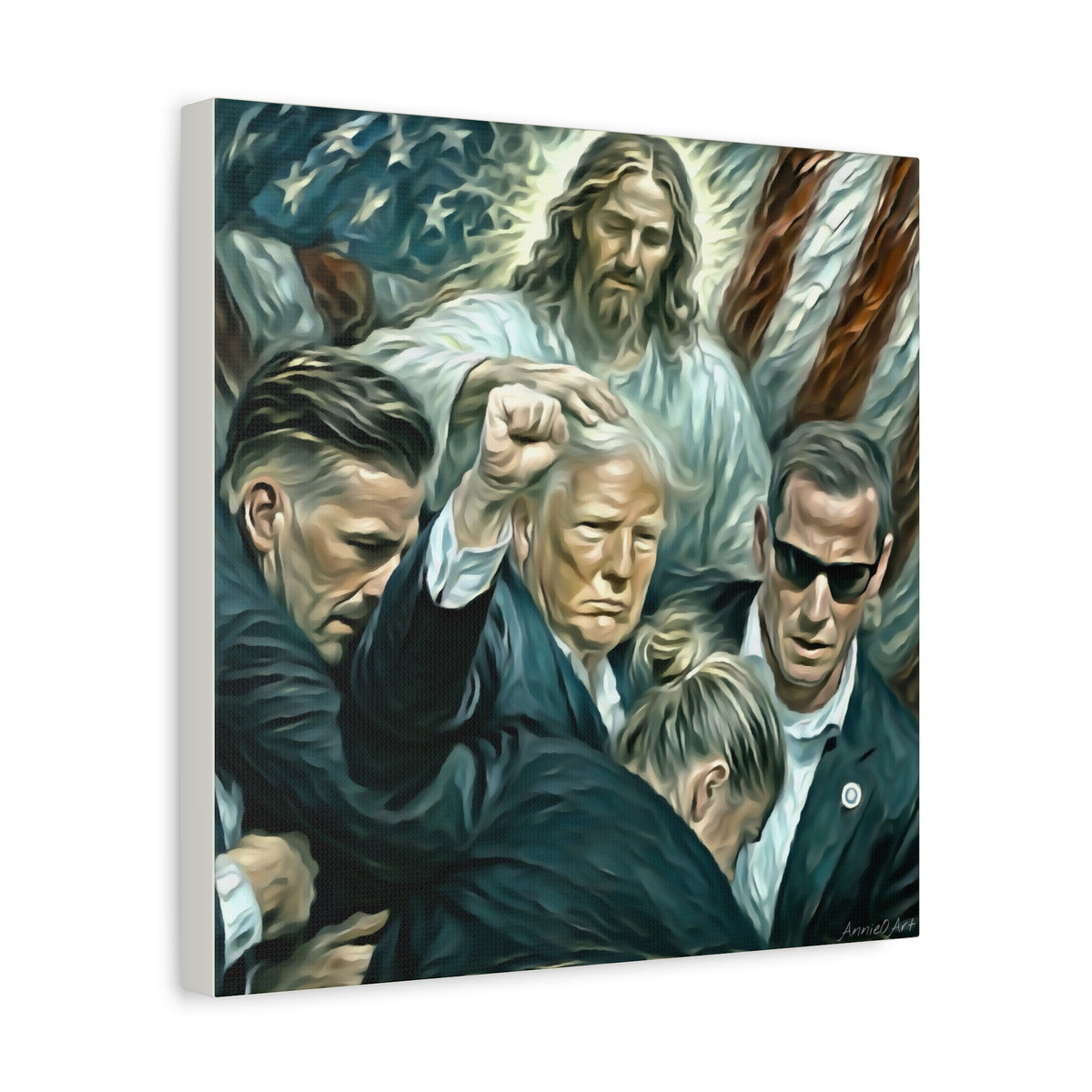 Trump With Jesus—Matte Canvas Art