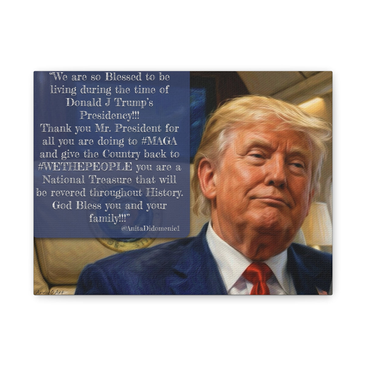 Canvas Wall Art — Patriotic Tribute Quote with President Trump Portrait