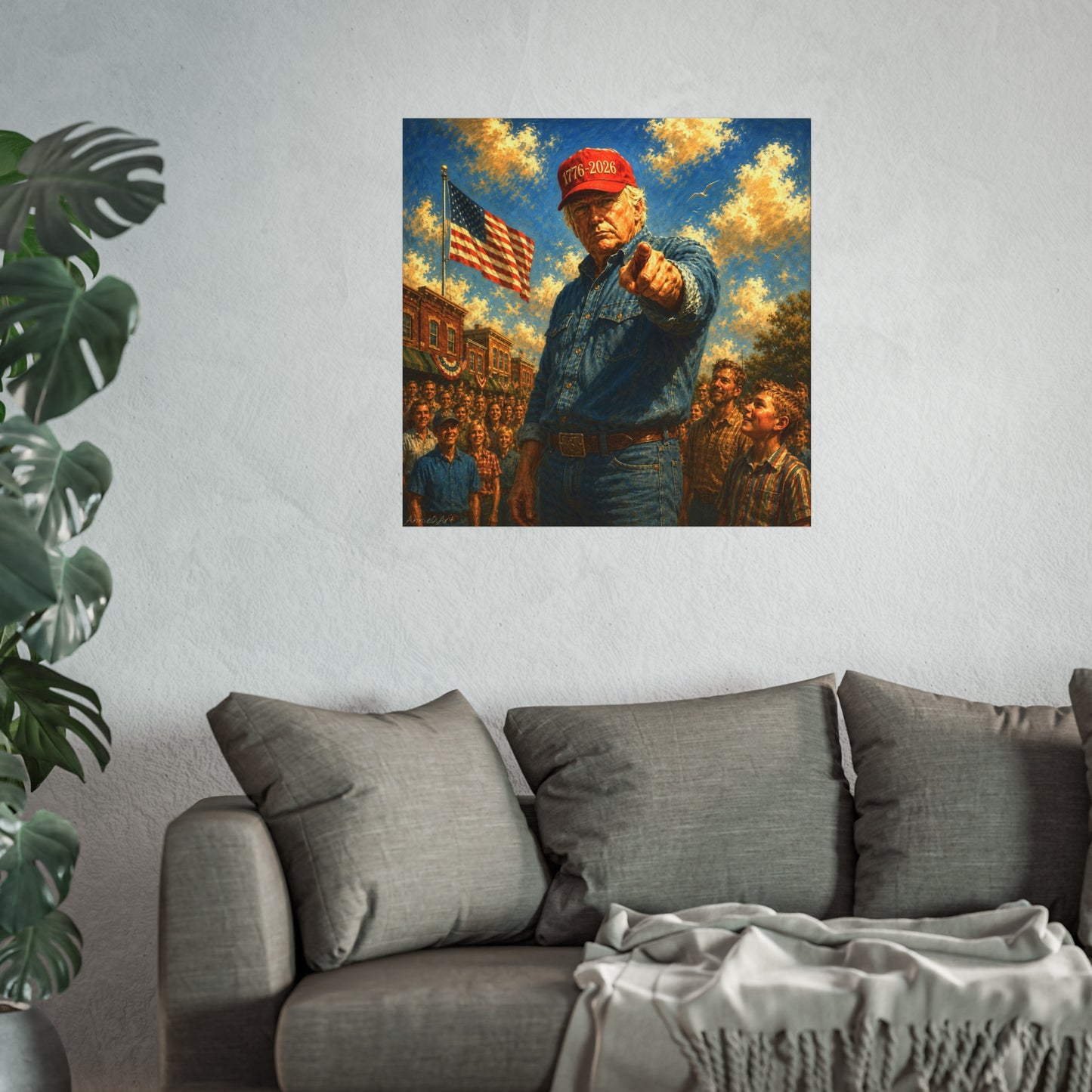 Trump Fine Art Poster — Patriotic '1776-2026' Uncle Sam Style Print