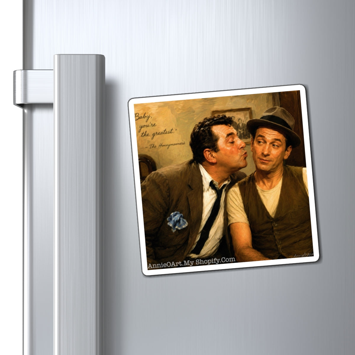 Vintage HoneyMooners Magnet — "Baby, you're the greatest." Art Refrigerator Magnet