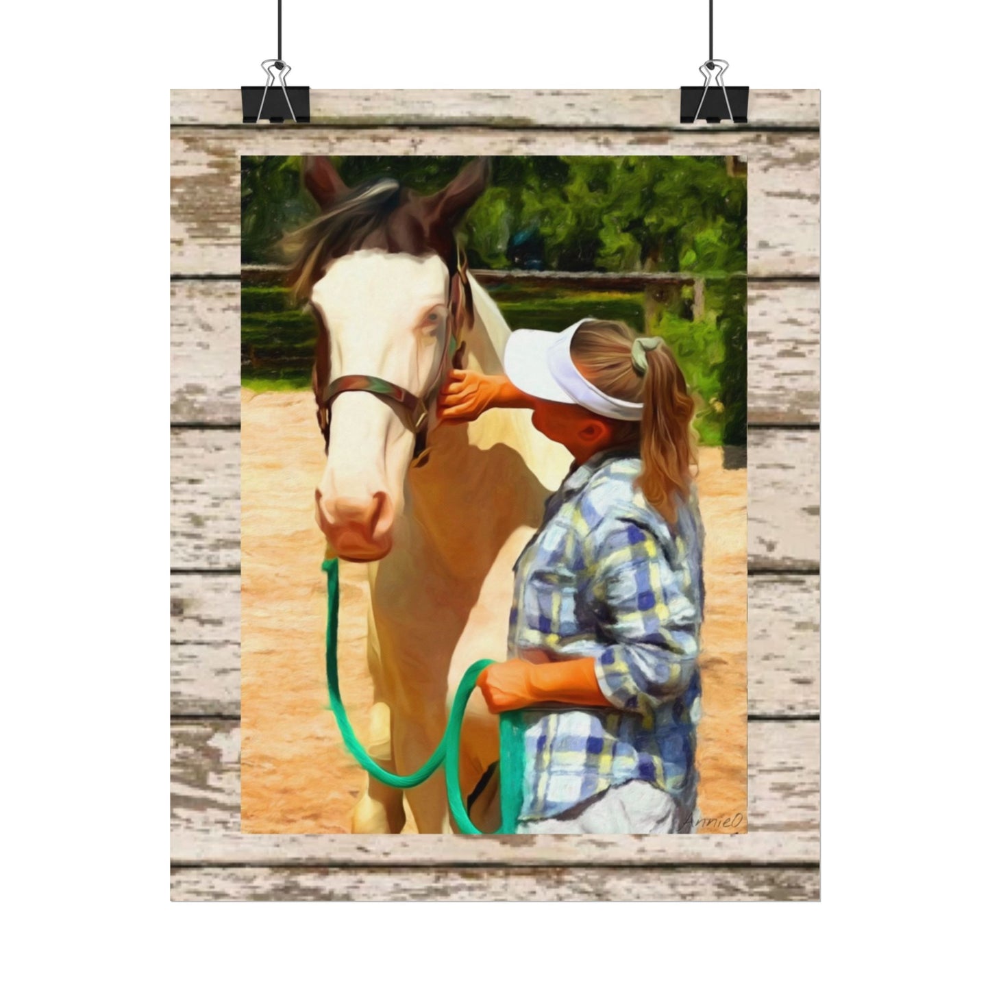 Horse & Rider/Equine Therapy Watercolor Poster — Equestrian Wall Art Matte Print