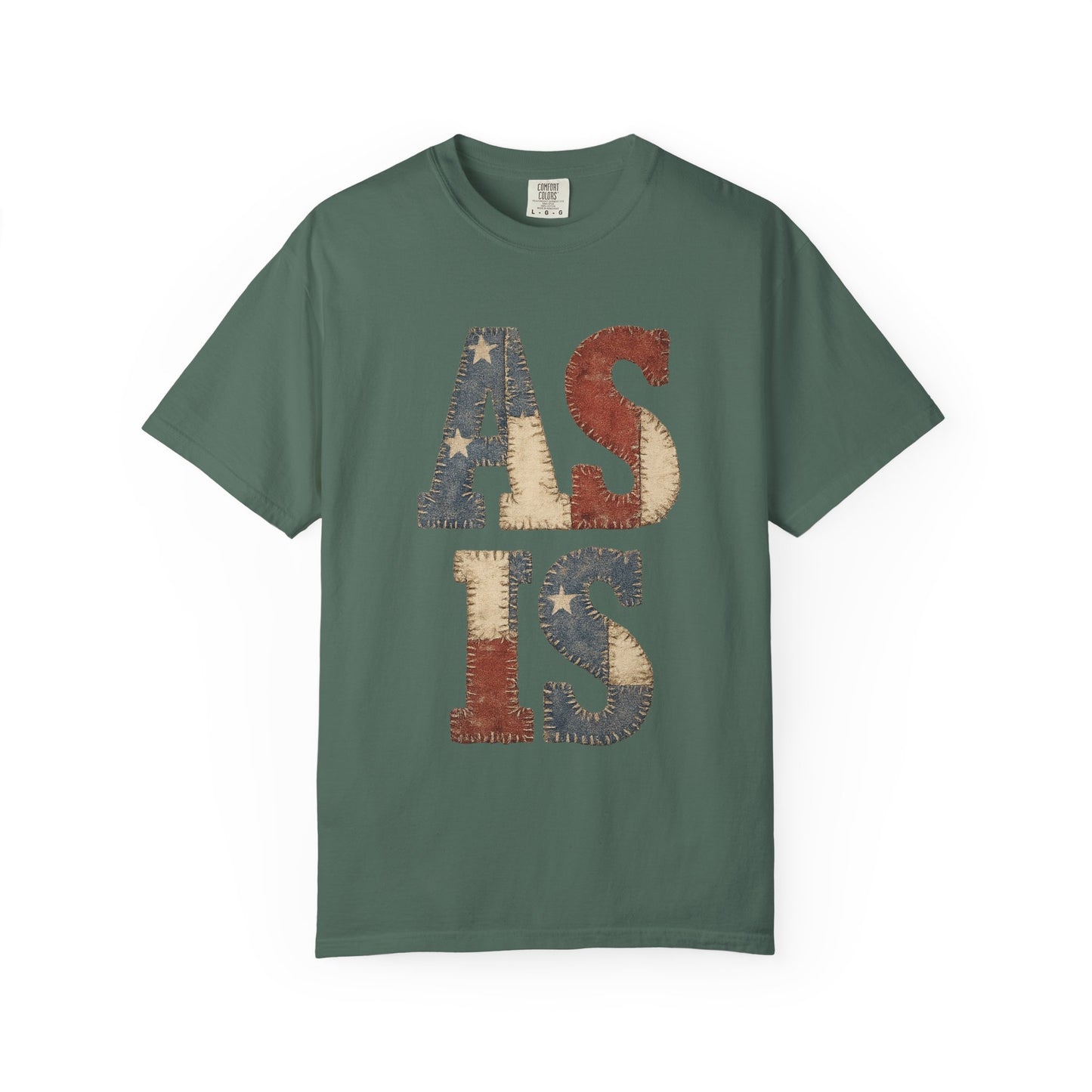 “AS IS” Quilt-look Vintage Flag Graphic T-Shirt