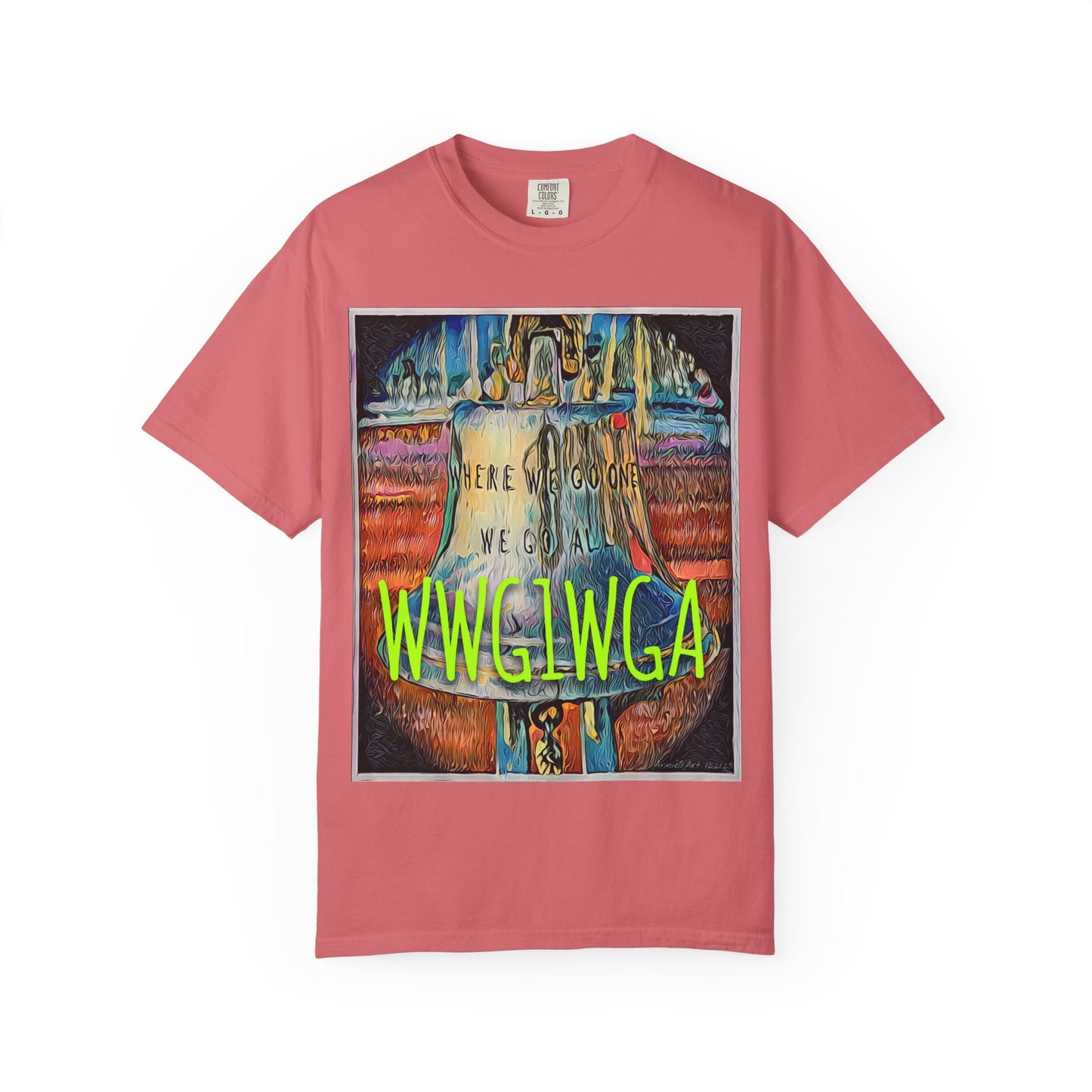 T-Shirt — 'WWG1WGA' Graphic Tee with Bold Neon Slogan