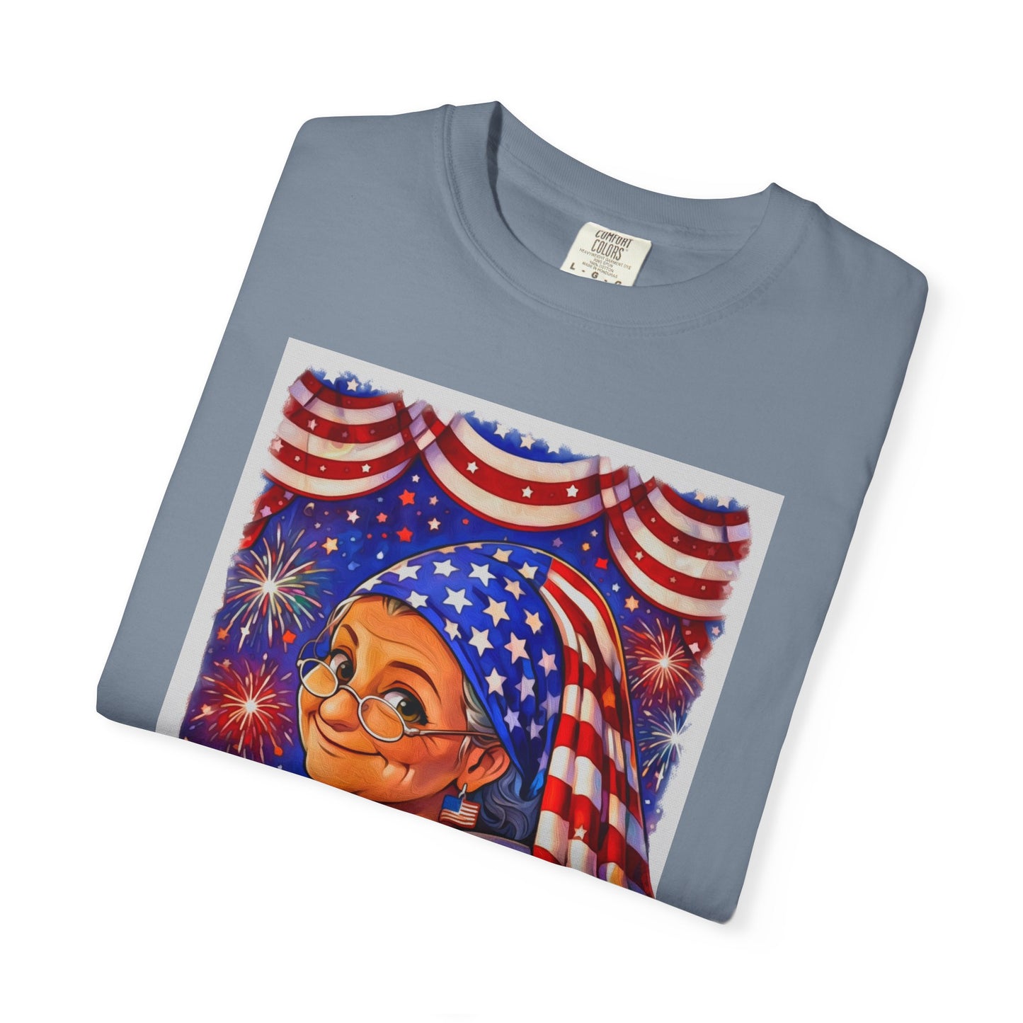 Grandmas Patriotic Original Gansta “OG Grannie” T-Shirt — American Flag Grandma w baby Pepe Graphic Tee