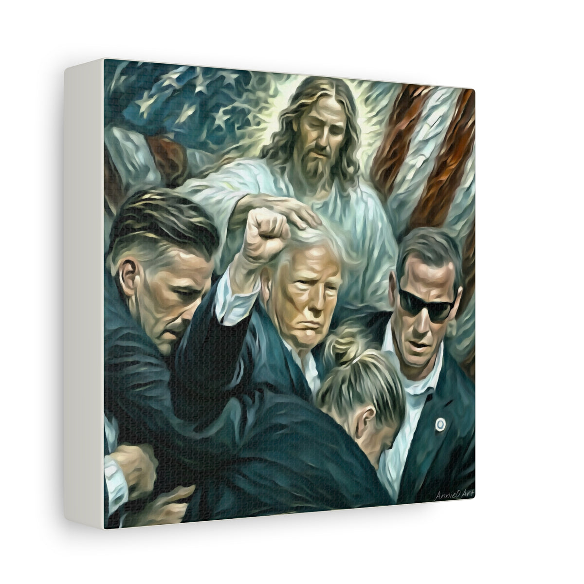 Trump With Jesus—Matte Canvas Art
