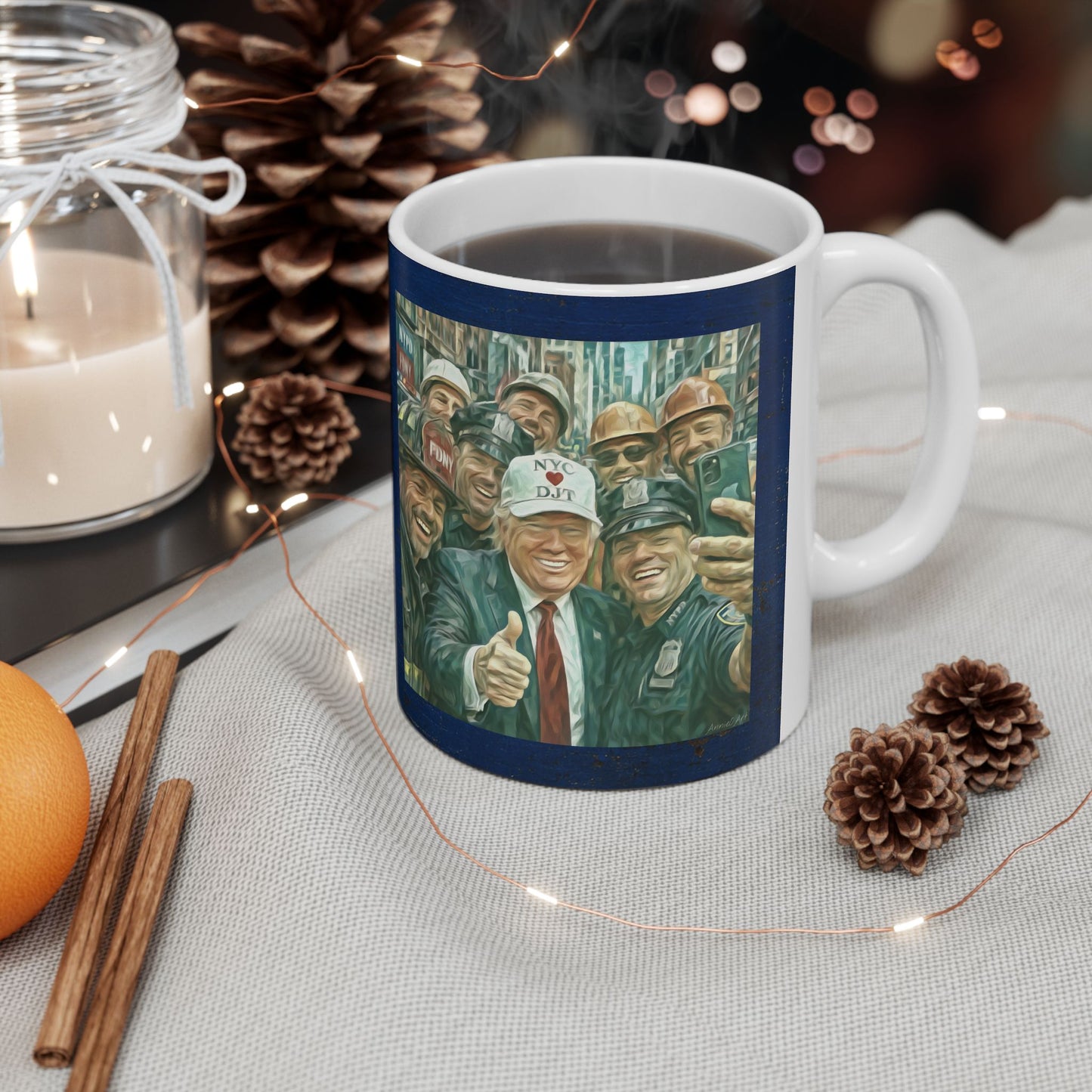 Trump “NYC❤️DJT” Ceramic Mug — Vintage Blue-Collar Design (11oz, 15oz)