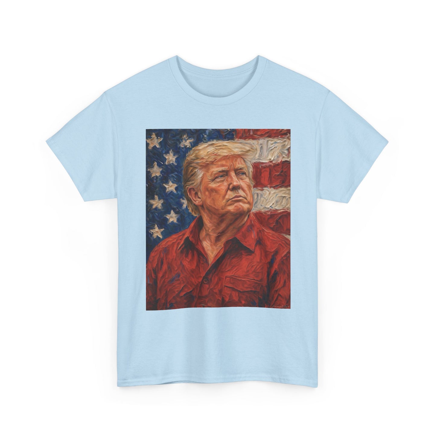 Trump Patriotic Portrait Tee — American Flag Portrait Graphic T-Shirt