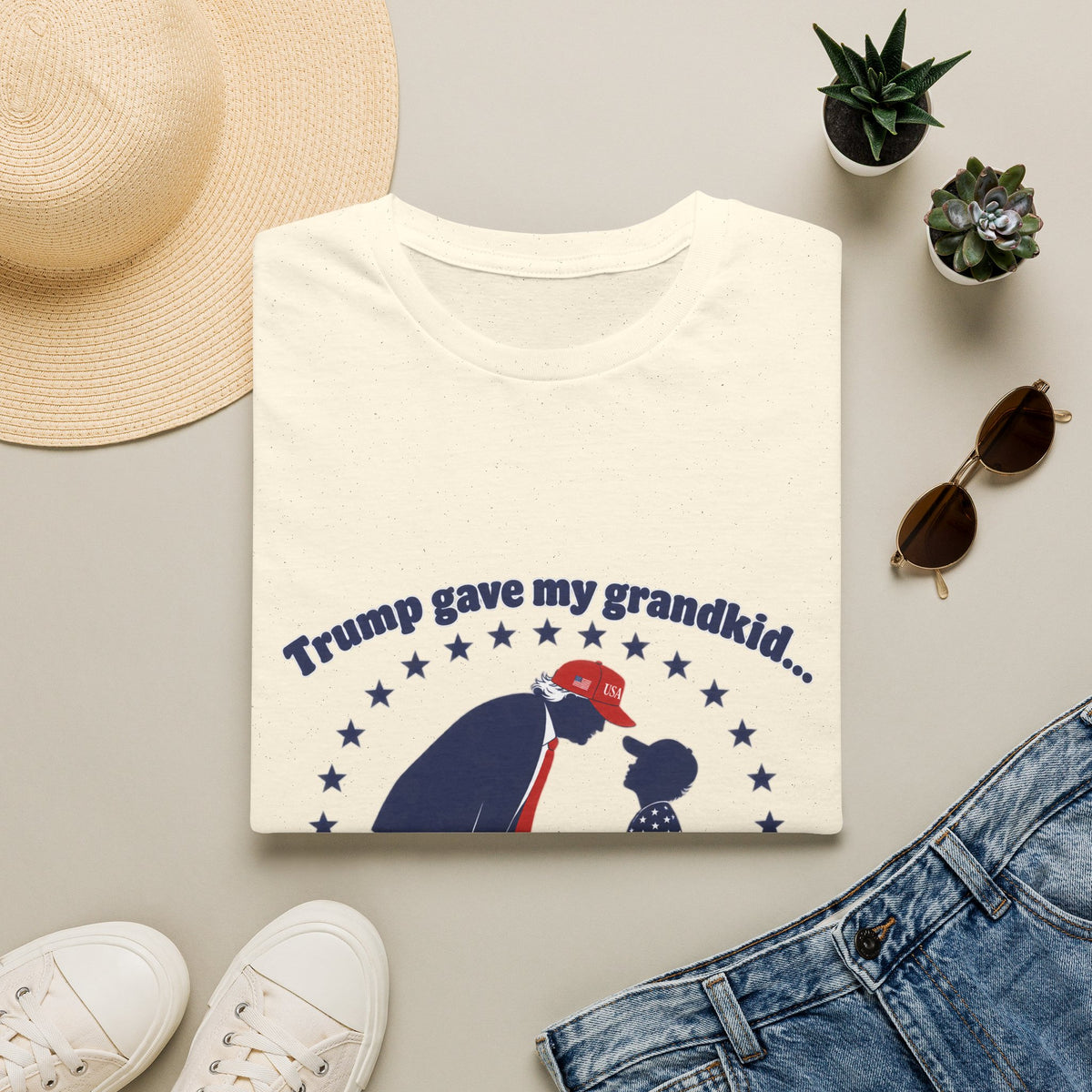 Trump Gave My Grandkid A THOUSAND Bucks! T-Shirt — Patriotic Grandpa/Grandma Tee