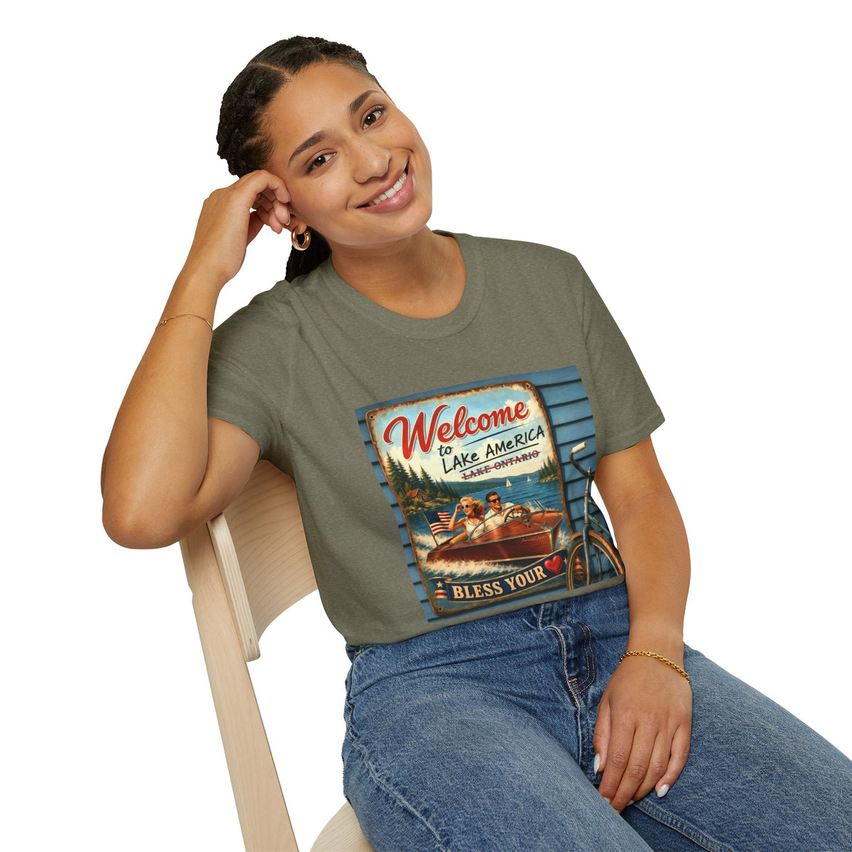 Lake America Welcome T-Shirt — Vintage Lake America Boating Vacation Tee
