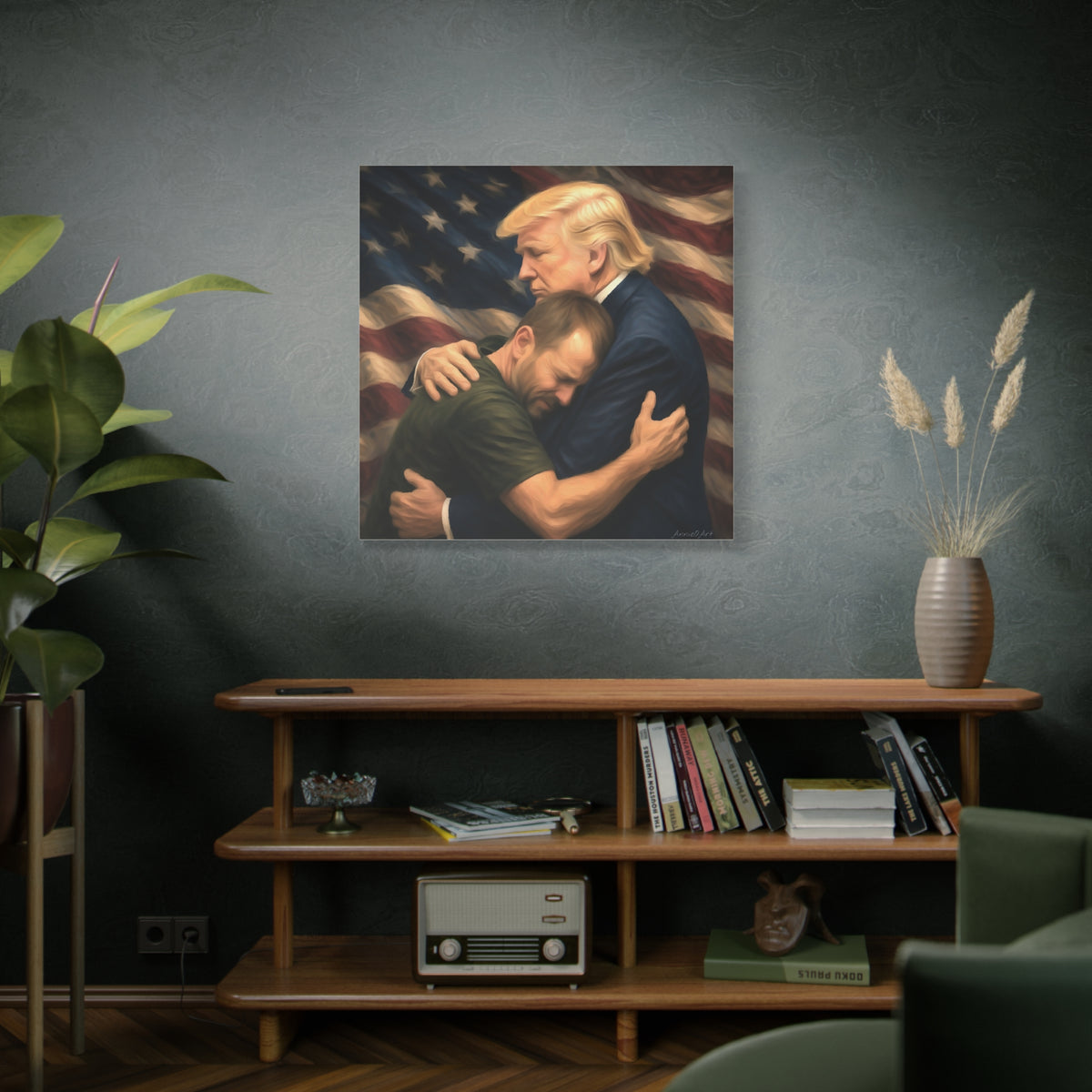 Trump Hug ‘THE LOVE GOES BOTH WAYS’ Canvas Print — Wall Art