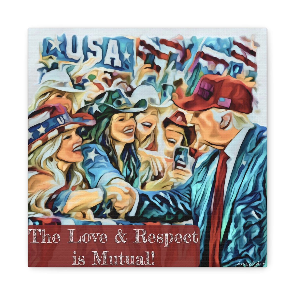 Trump Patriotic Crowd Canvas – "The Love & Respect is Mutual"