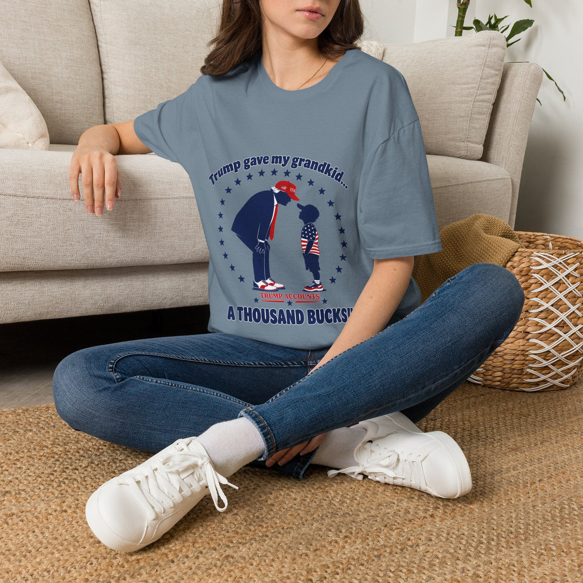 Trump Gave My Grandkid A THOUSAND Bucks! T-Shirt — Patriotic Grandpa/Grandma Tee