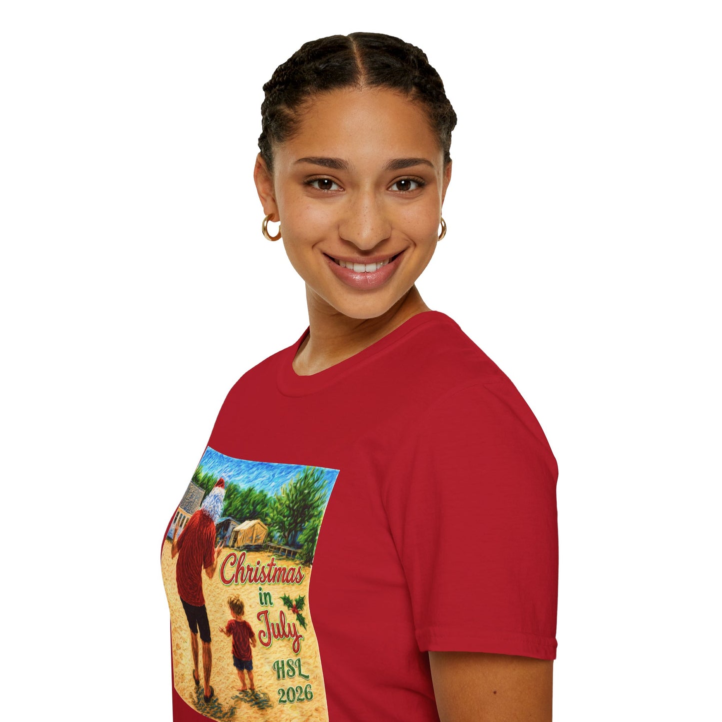 T-Shirt — Christmas in July Santa Beach Graphic Tee