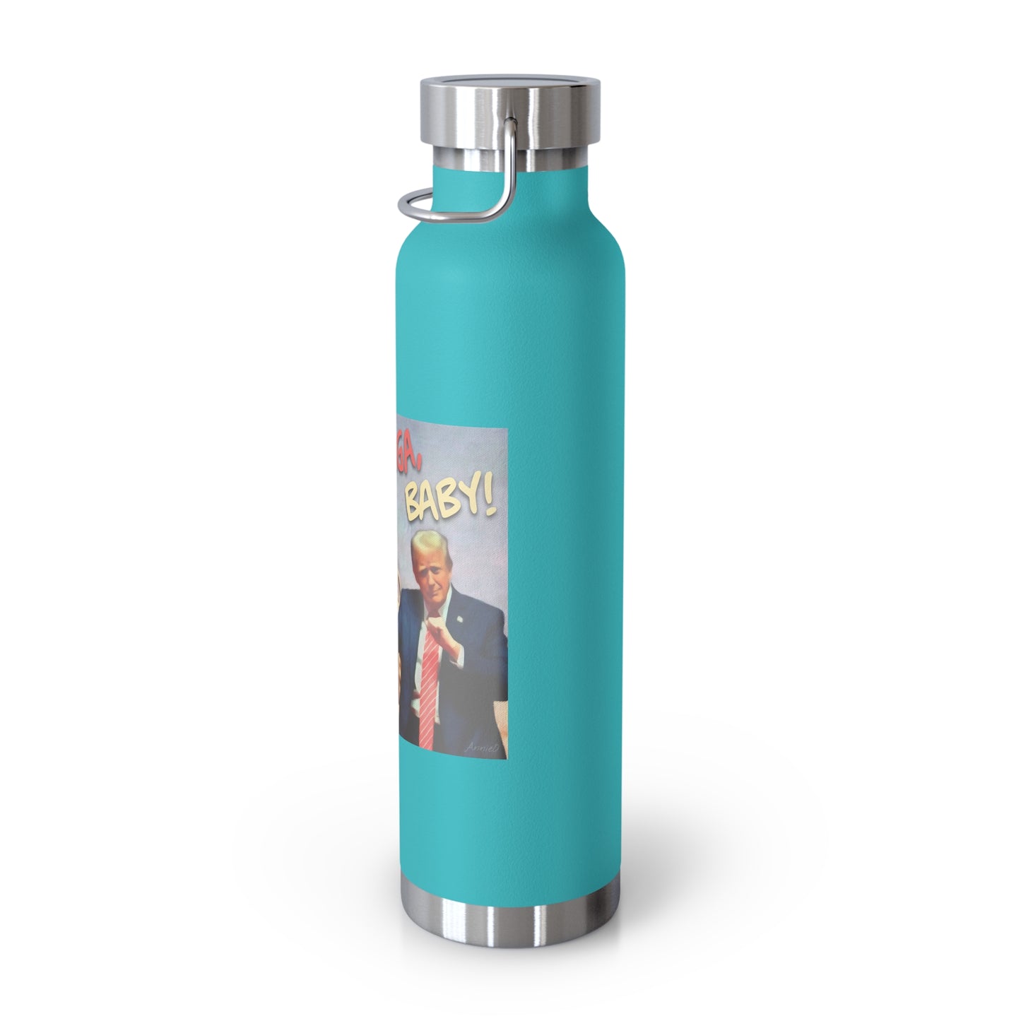22oz Copper Insulated Bottle - Retro Beach Party Design