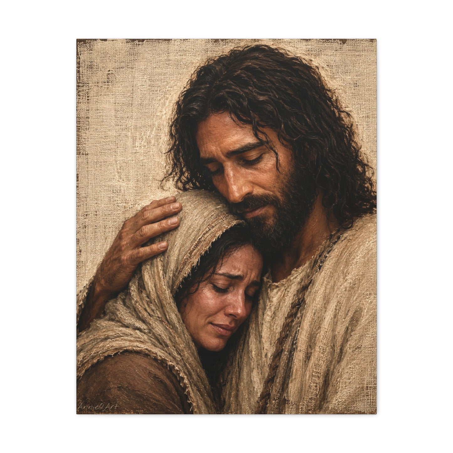 Jesus Embrace Matte Canvas Wall Art