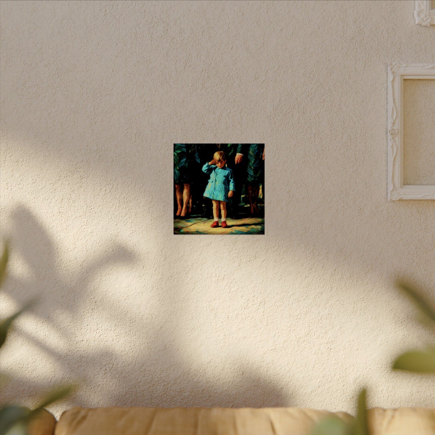 JFK Jr. ‘The Salute’—Textured Vintage Child in Blue Coat Art Print Poster