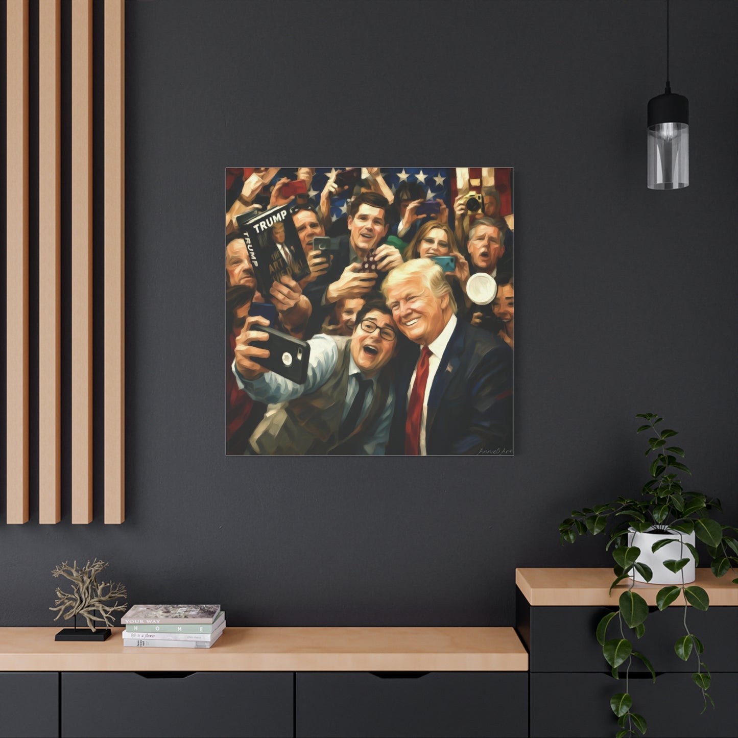 Trump Patriotic Crowd Selfie Canvas - Stretched Matte Wall Art