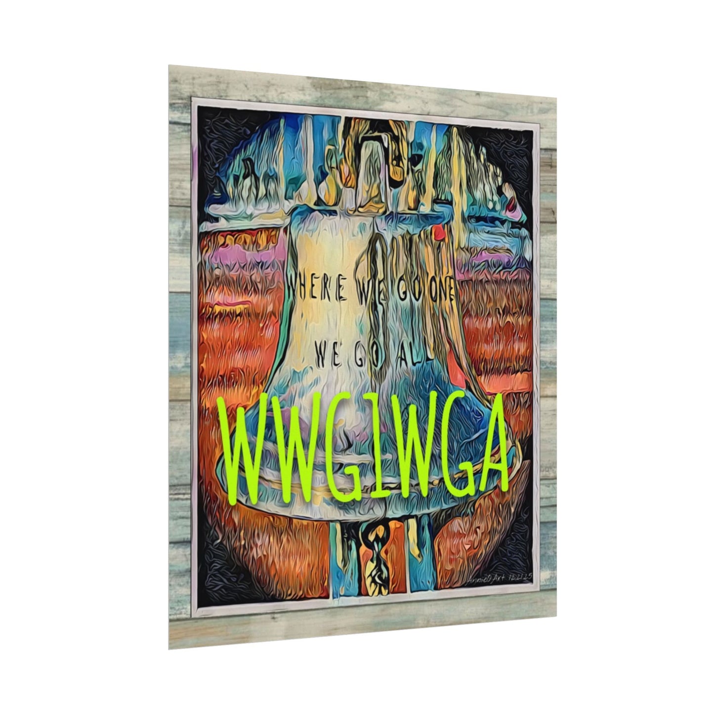WWG1WGA Matte Poster — Textured Watercolor Trumplican MAGA Art