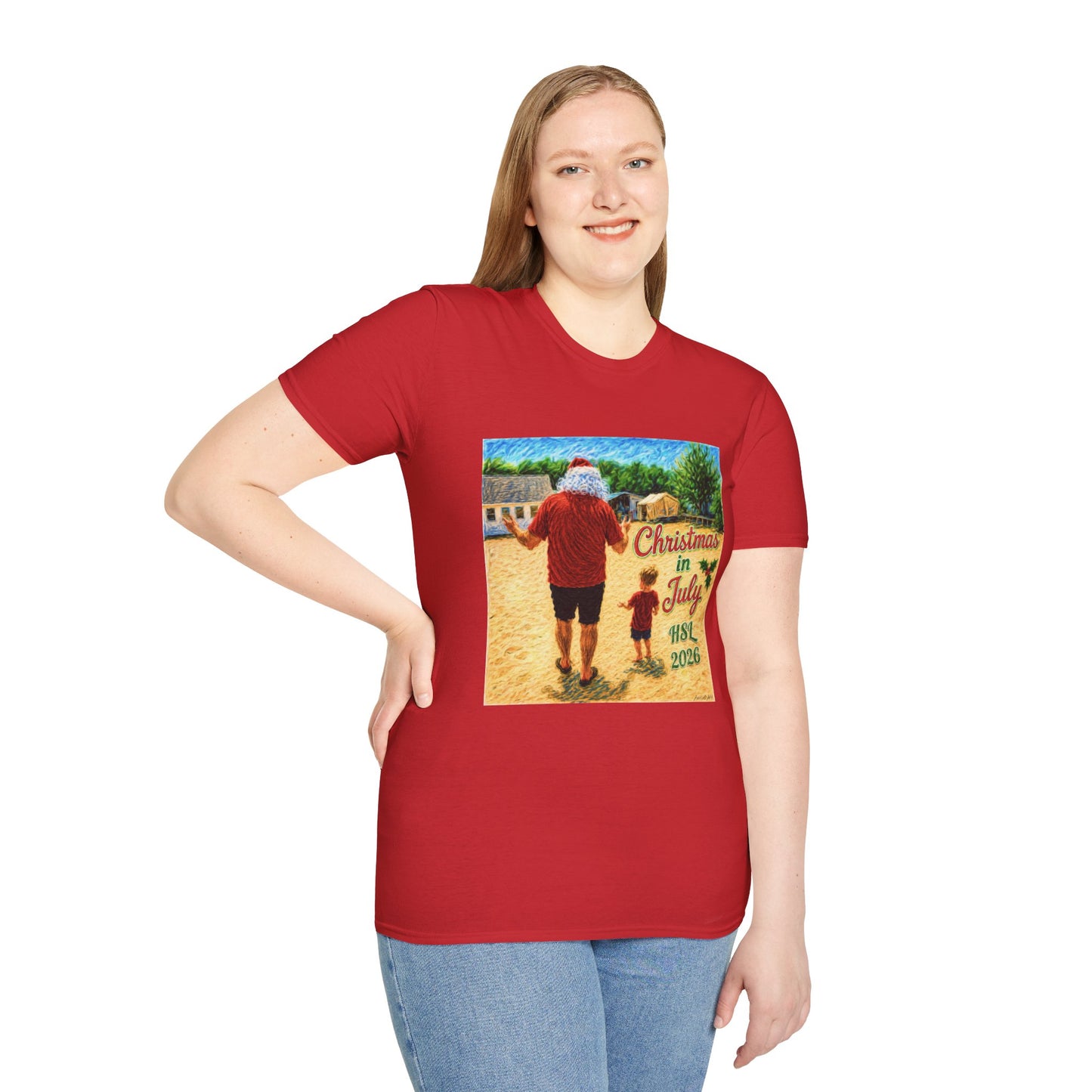 T-Shirt — Christmas in July Santa Beach Graphic Tee