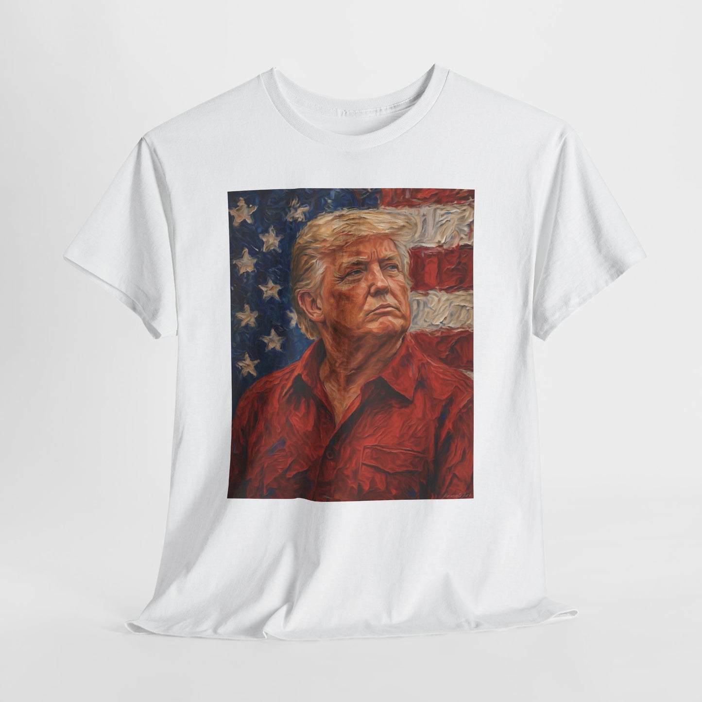 Trump Patriotic Portrait Tee — American Flag Portrait Graphic T-Shirt