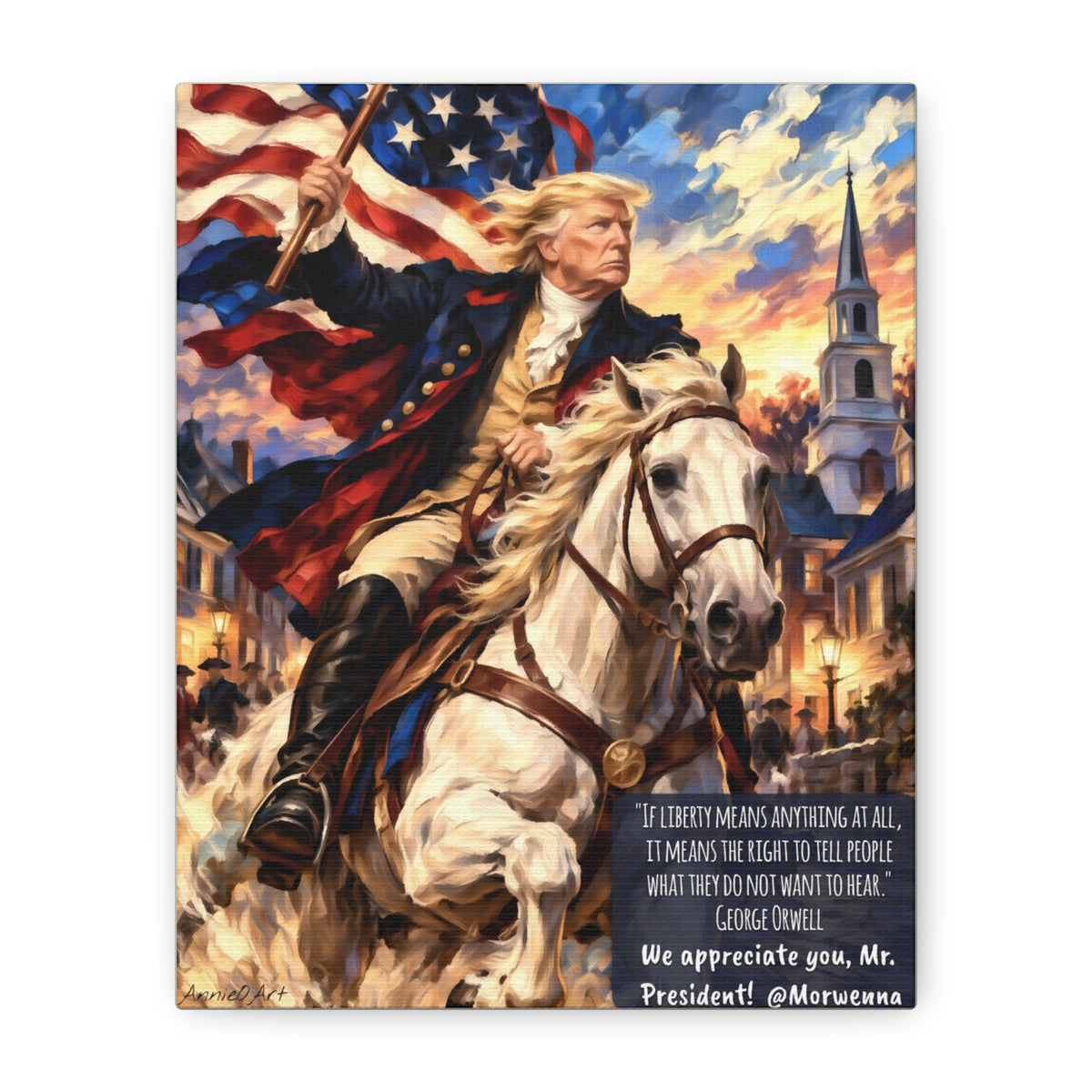 Patriotic Trump Canvas Print — 'We Appreciate You, Mr. President' Matte Stretched Wall Art