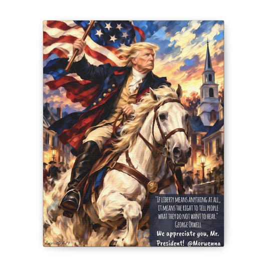 Patriotic Trump Canvas Print — 'We Appreciate You, Mr. President' Matte Stretched Wall Art