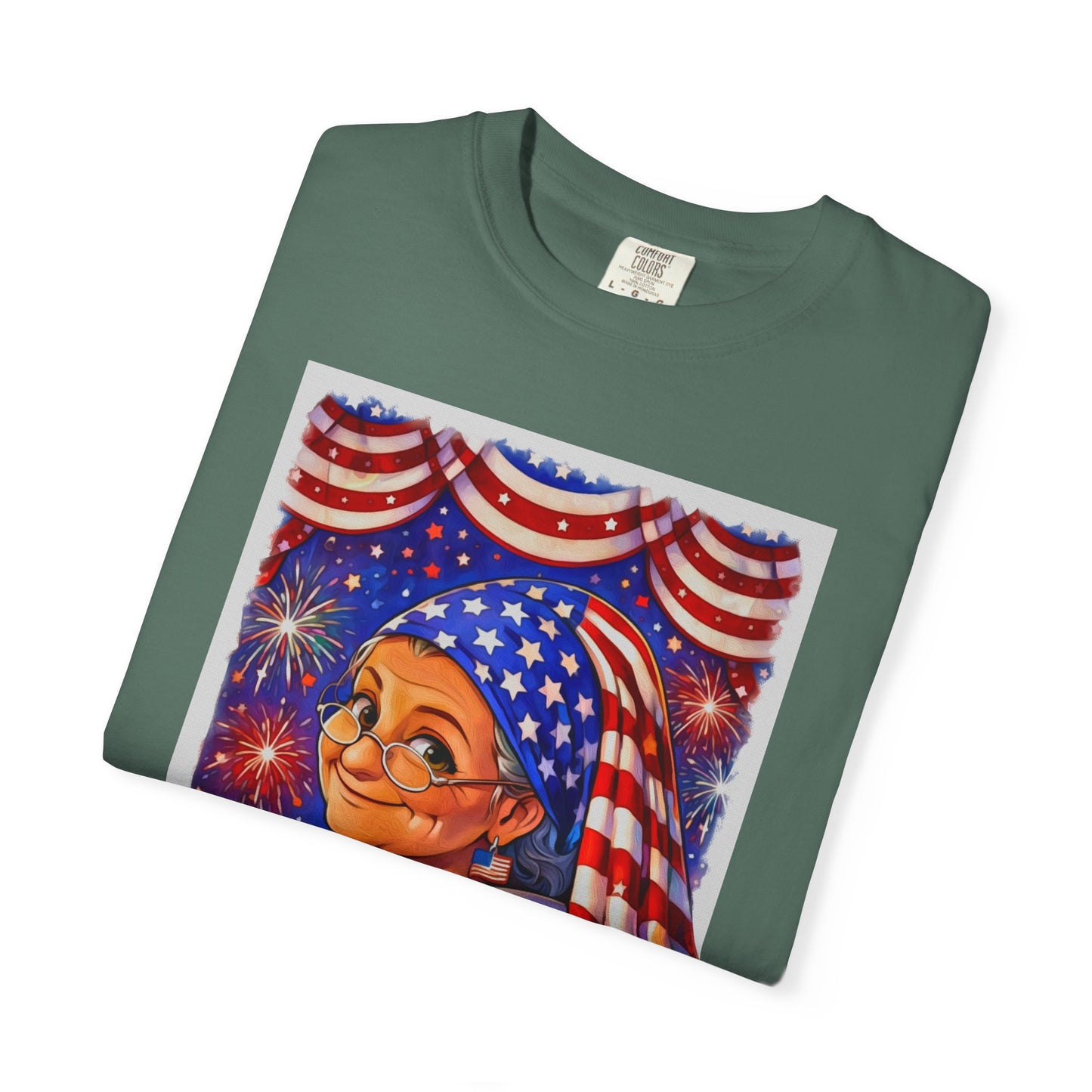 Grandmas Patriotic Original Gansta “OG Grannie” T-Shirt — American Flag Grandma w baby Pepe Graphic Tee